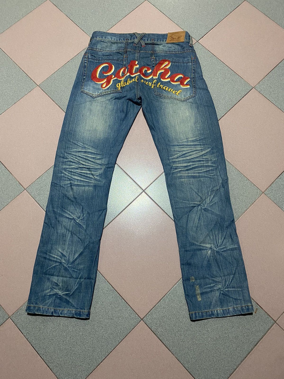Gotcha Baggy Jeans Japanese Gotcha Embroidered @291 Size US 33 - 3 Thumbnail