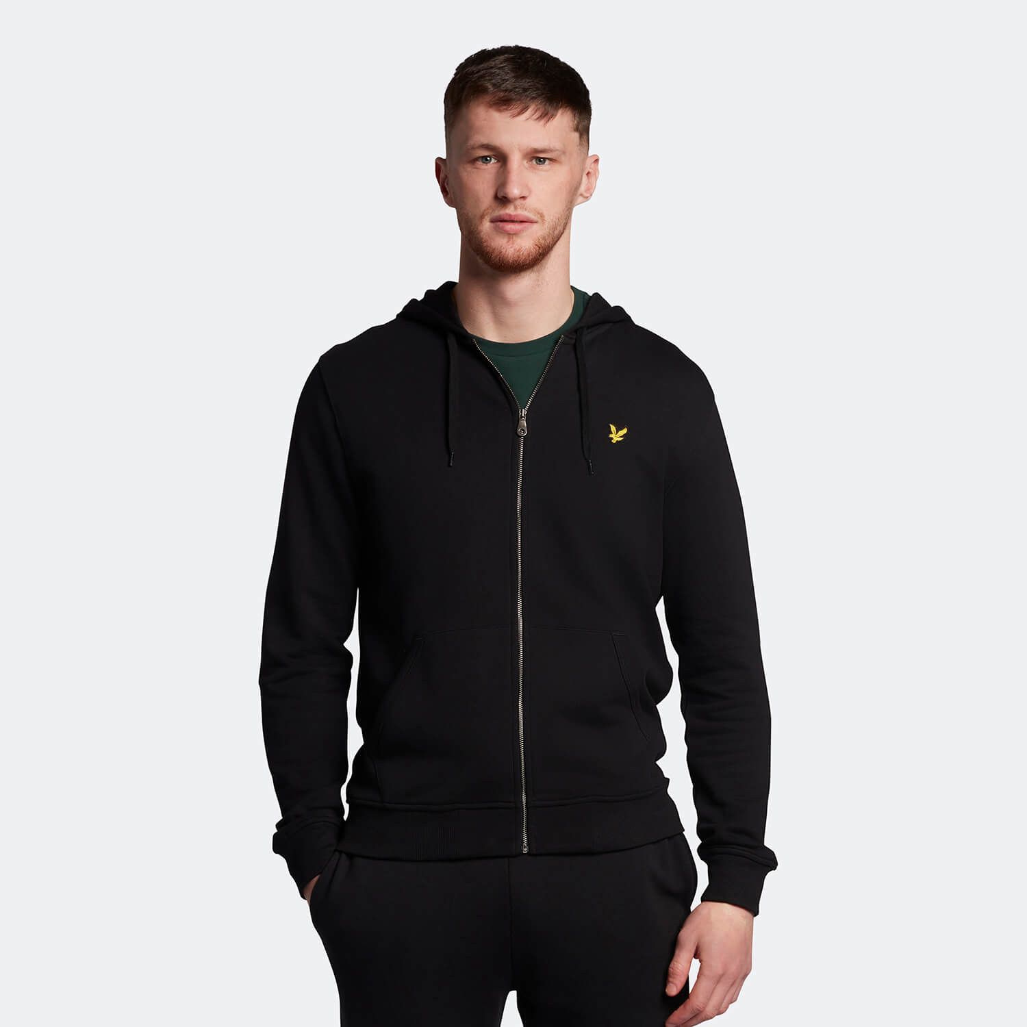 LYLE & SCOTT ZIP THROUGH HOODIE JET BLACK ML420VZ865
