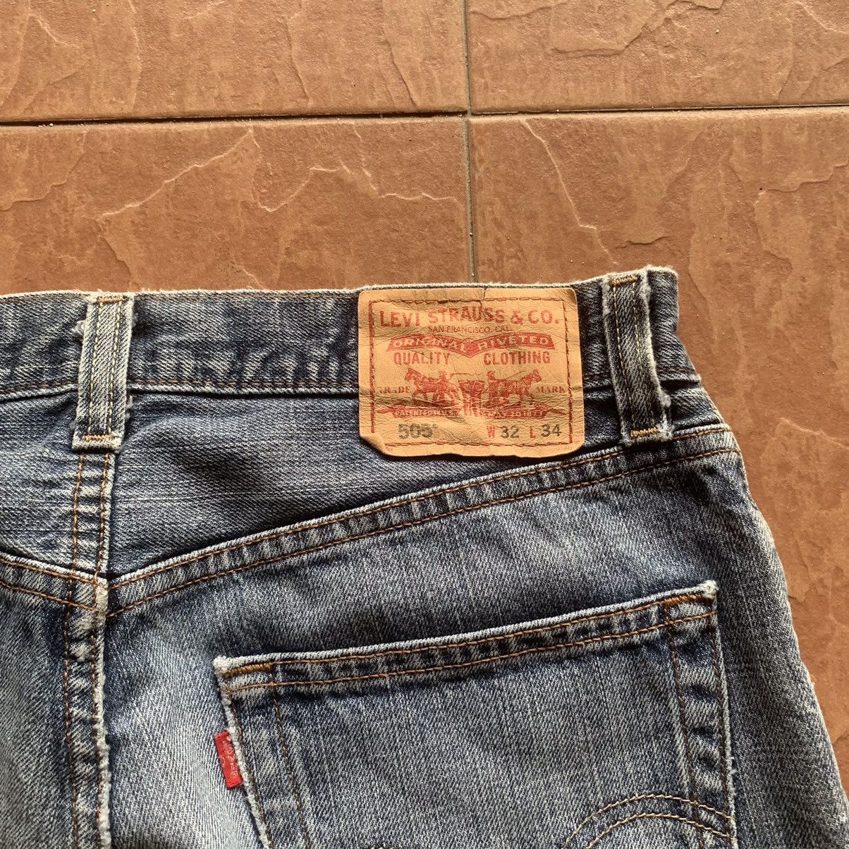 Levi's × Levi's Vintage Clothing LEVI’S 505 JEANS LEVIS 30x33 EARTHTONE DISTRESSED DENIM PANT Size US 30 / EU 46 - 11 Thumbnail