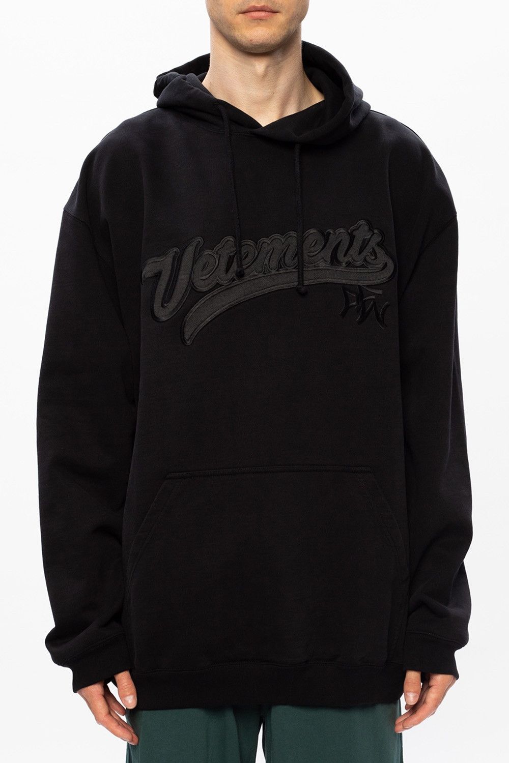 Vetements Black Baseball Embroidered Logo Hoodie Size L / US 10 / IT 46 - 2 Thumbnail