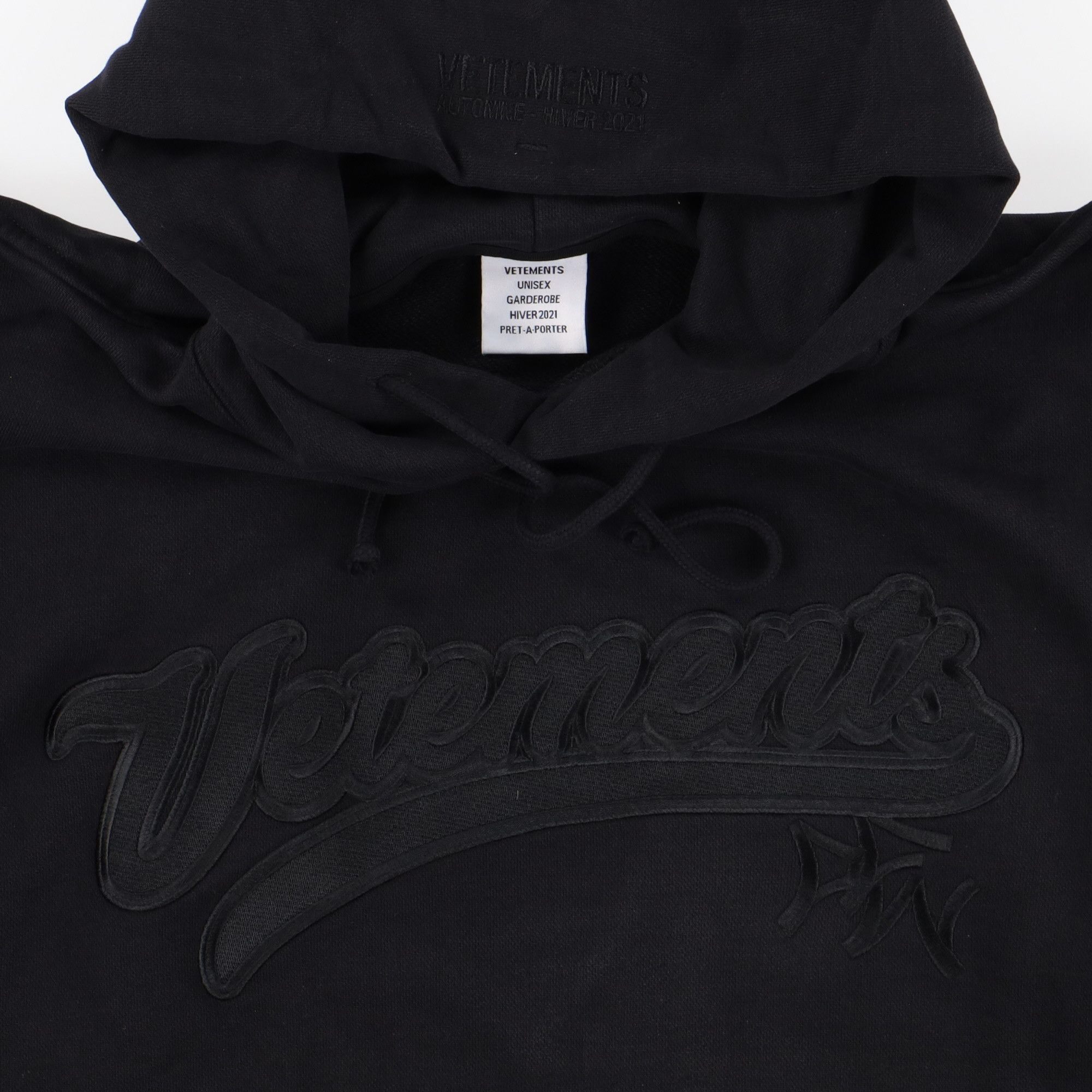 Black Baseball Embroidered Logo Hoodie - Main Image