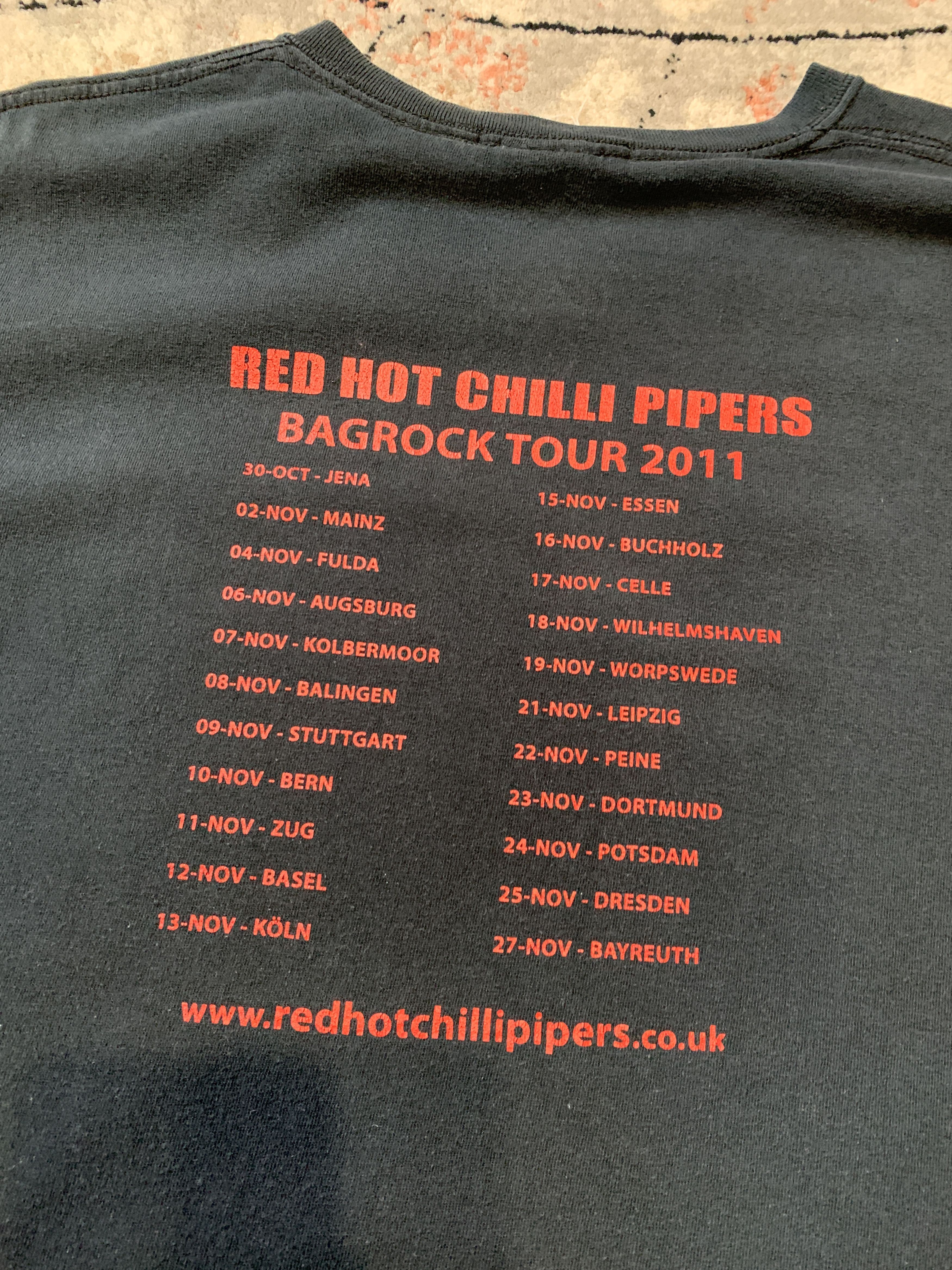 Band Tees Red Hot Chilli Pipers Bagrock Tour 2011 Size US L / EU 52-54 / 3 - 11 Thumbnail