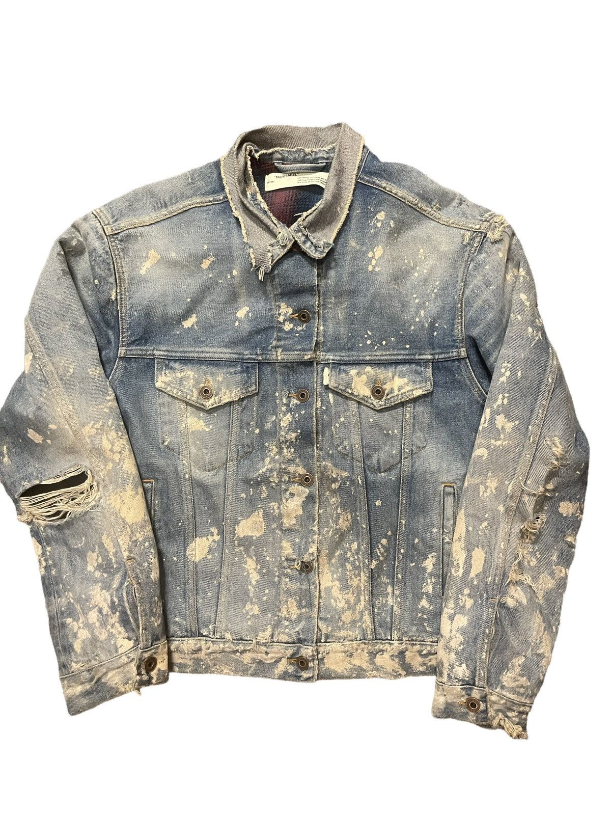 Off white distressed denim jacket best sale