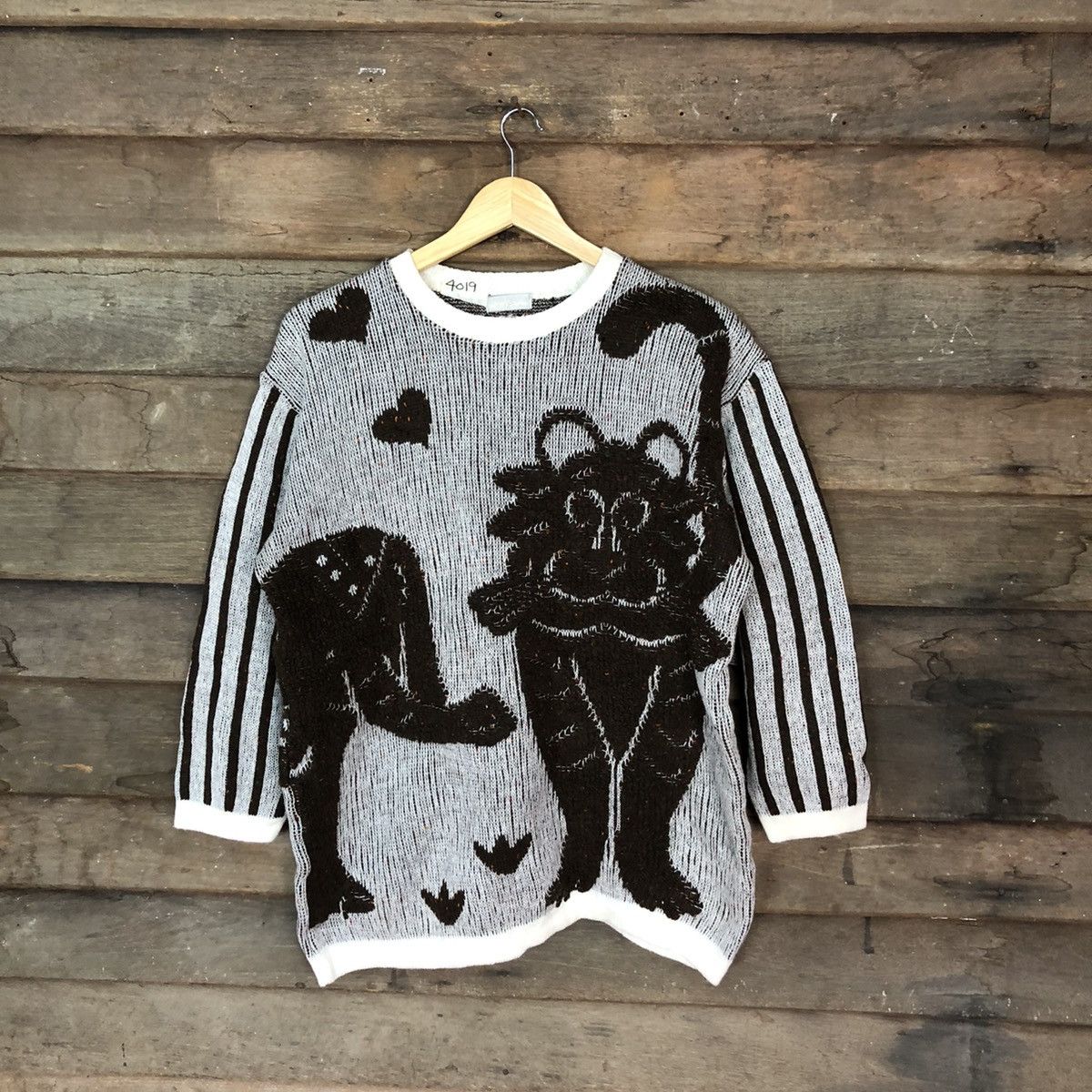 Homespun Knitwear Rauf Panshe japan cat art knitwear Brown #4019 Size L / US 10 / IT 46 - 1 Thumbnail