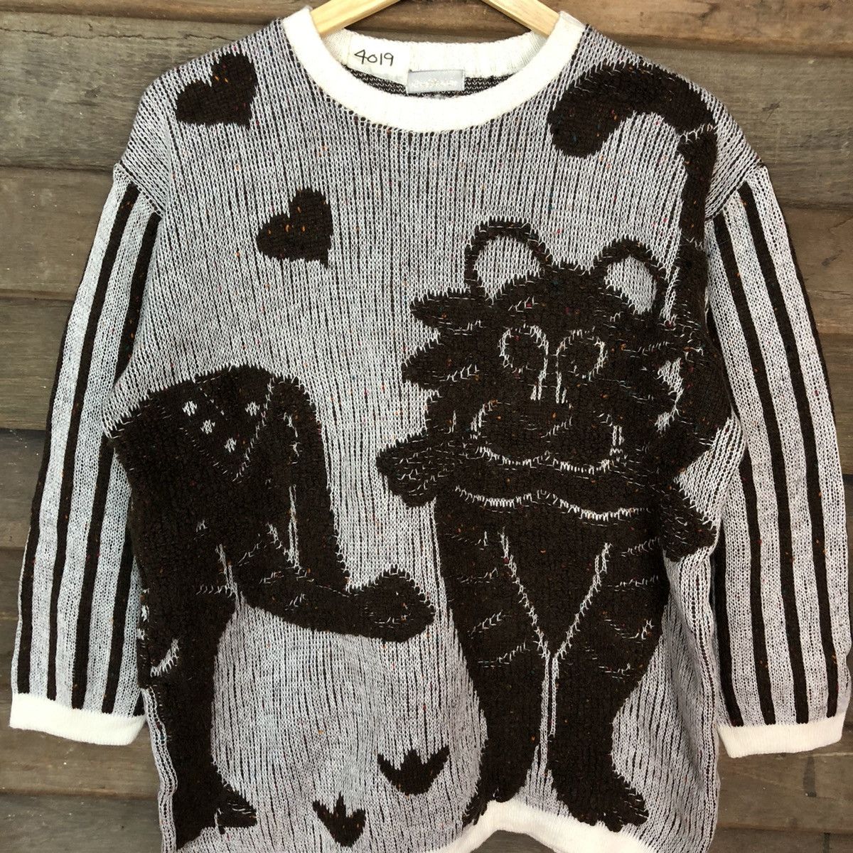 Homespun Knitwear Rauf Panshe japan cat art knitwear Brown #4019 Size L / US 10 / IT 46 - 6 Thumbnail