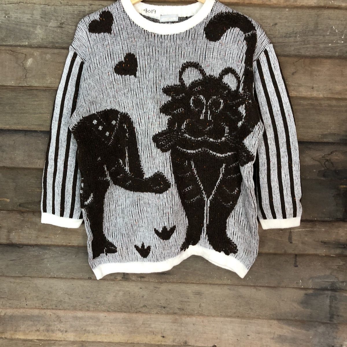 Homespun Knitwear Rauf Panshe japan cat art knitwear Brown #4019 Size L / US 10 / IT 46 - 3 Thumbnail