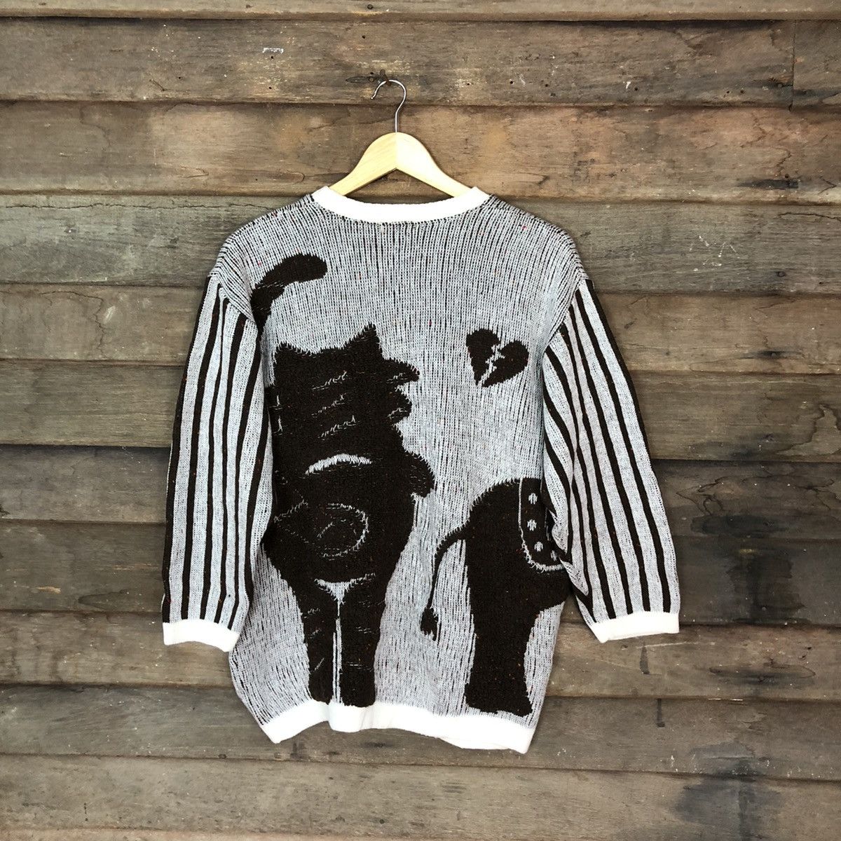 Homespun Knitwear Rauf Panshe japan cat art knitwear Brown #4019 Size L / US 10 / IT 46 - 10 Thumbnail