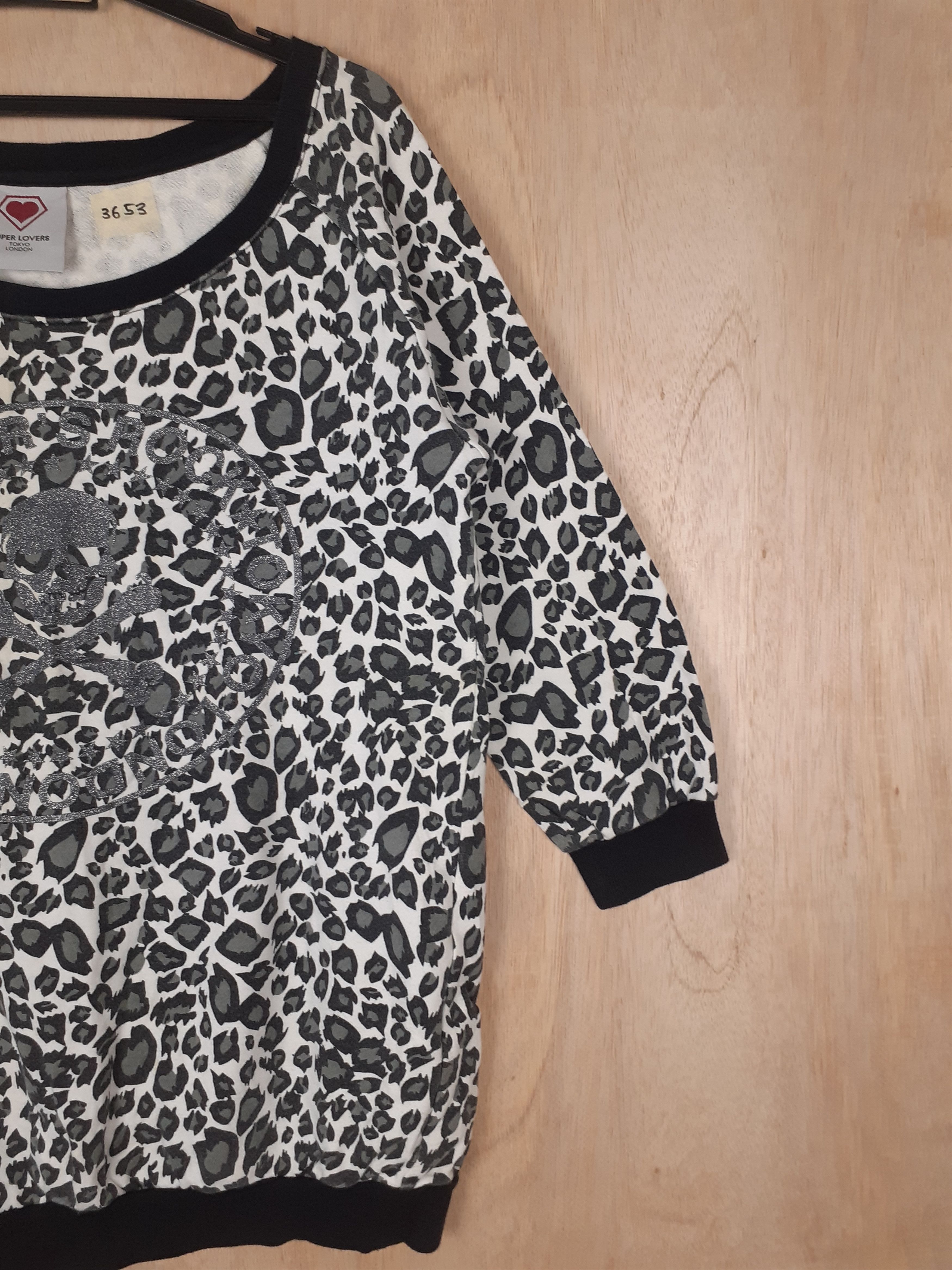 Japanese Brand Super Lovers leopard cheetah art gray shirt #3653 Size M / US 6-8 / IT 42-44 - 5 Thumbnail