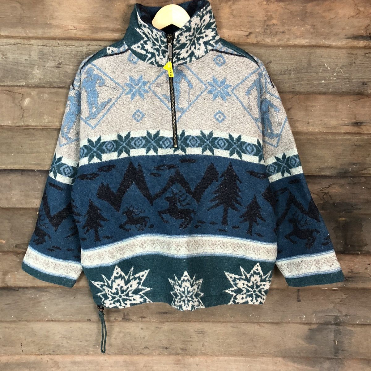 L.L. Bean DL L.L Bean Green art winter sweater vintage #3595 Size US M / EU 48-50 / 2 - 3 Thumbnail