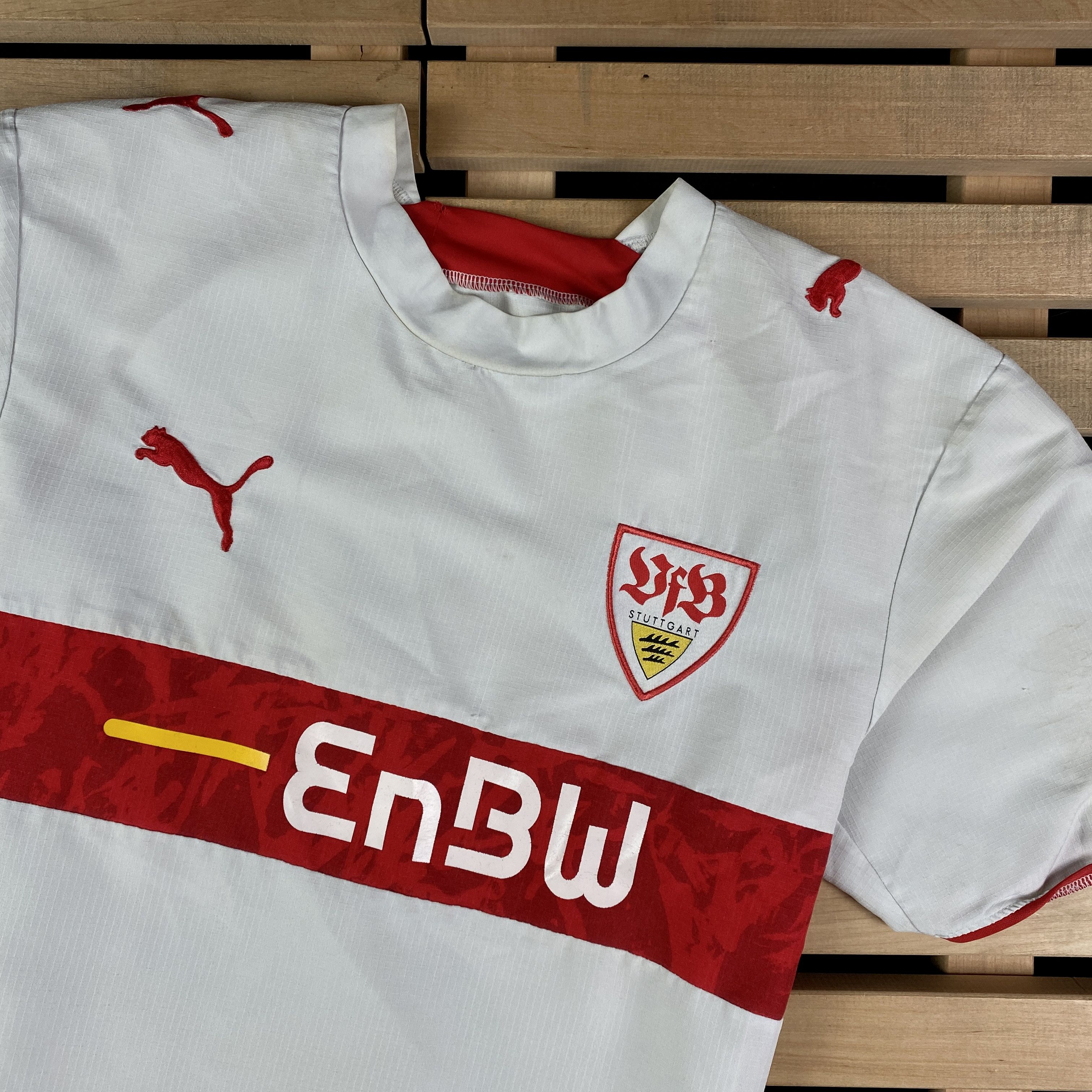 Puma Men’s T-Shirt Jersey Puma Stuttgart Vintage 2007-08 Size S Size US S / EU 44-46 / 1 - 2 Thumbnail