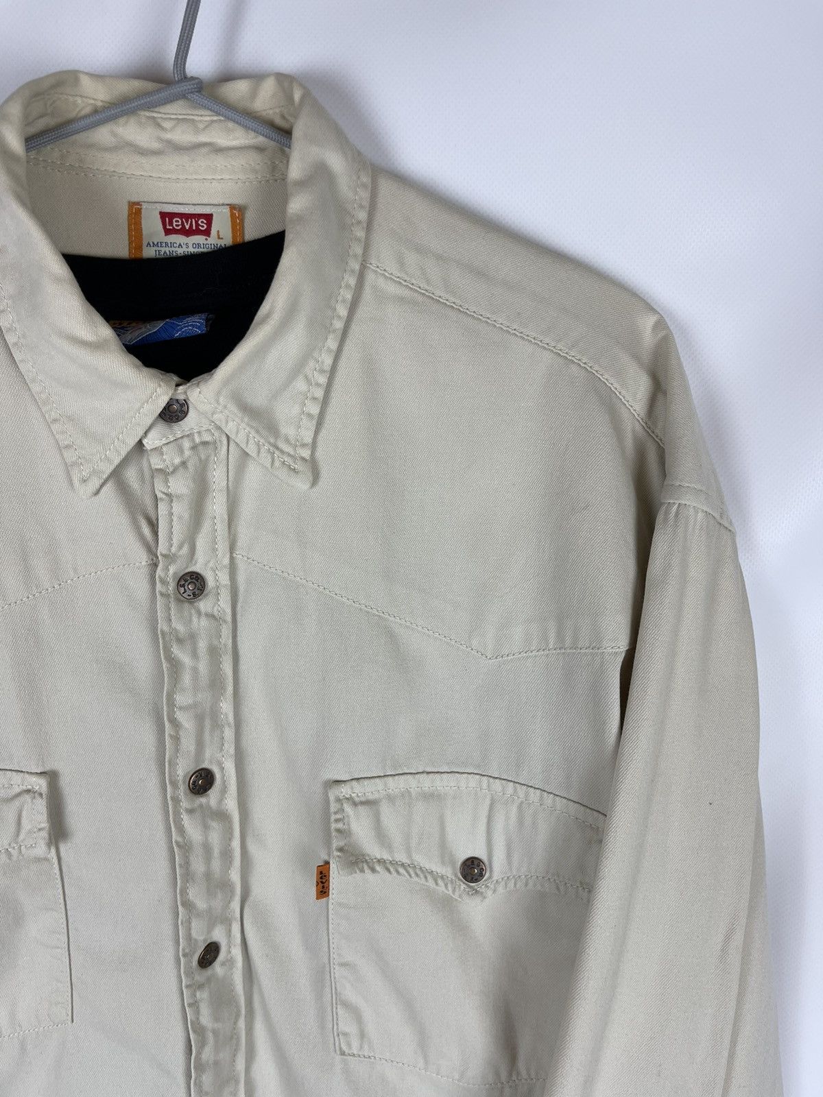 Levi's Levi’s vintage 90s beige long sleeve denim shirt button up Size US L / EU 52-54 / 3 - 11 Thumbnail