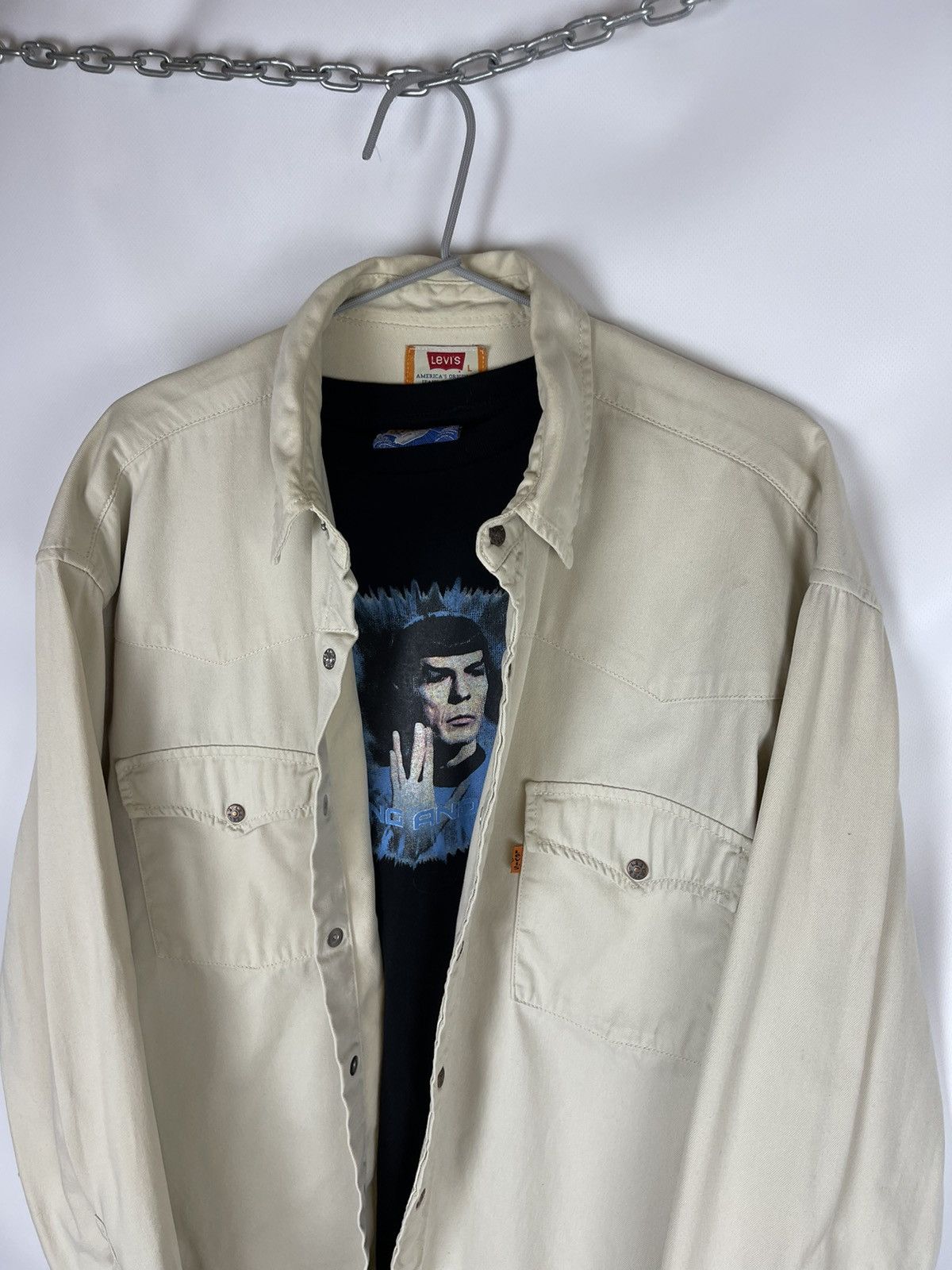Levi's Levi’s vintage 90s beige long sleeve denim shirt button up Size US L / EU 52-54 / 3 - 4 Thumbnail