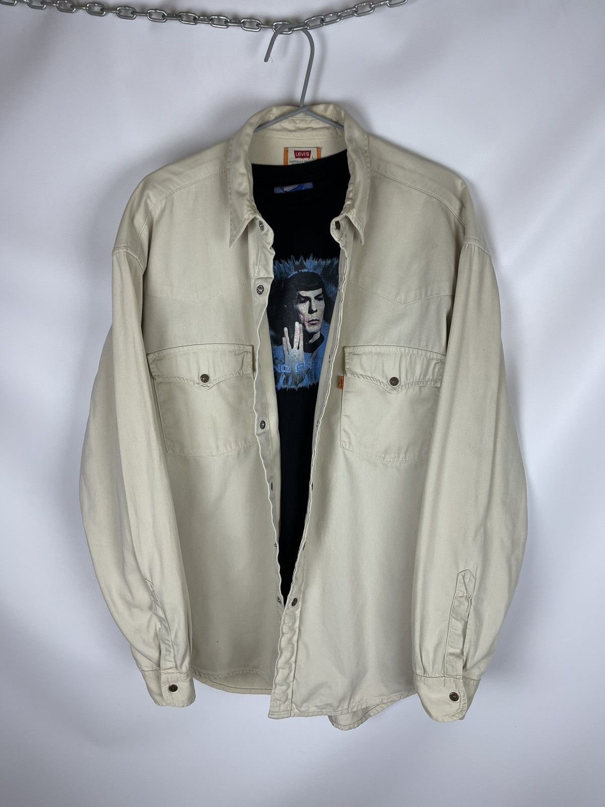 Levi's Levi’s vintage 90s beige long sleeve denim shirt button up Size US L / EU 52-54 / 3 - 1 Thumbnail