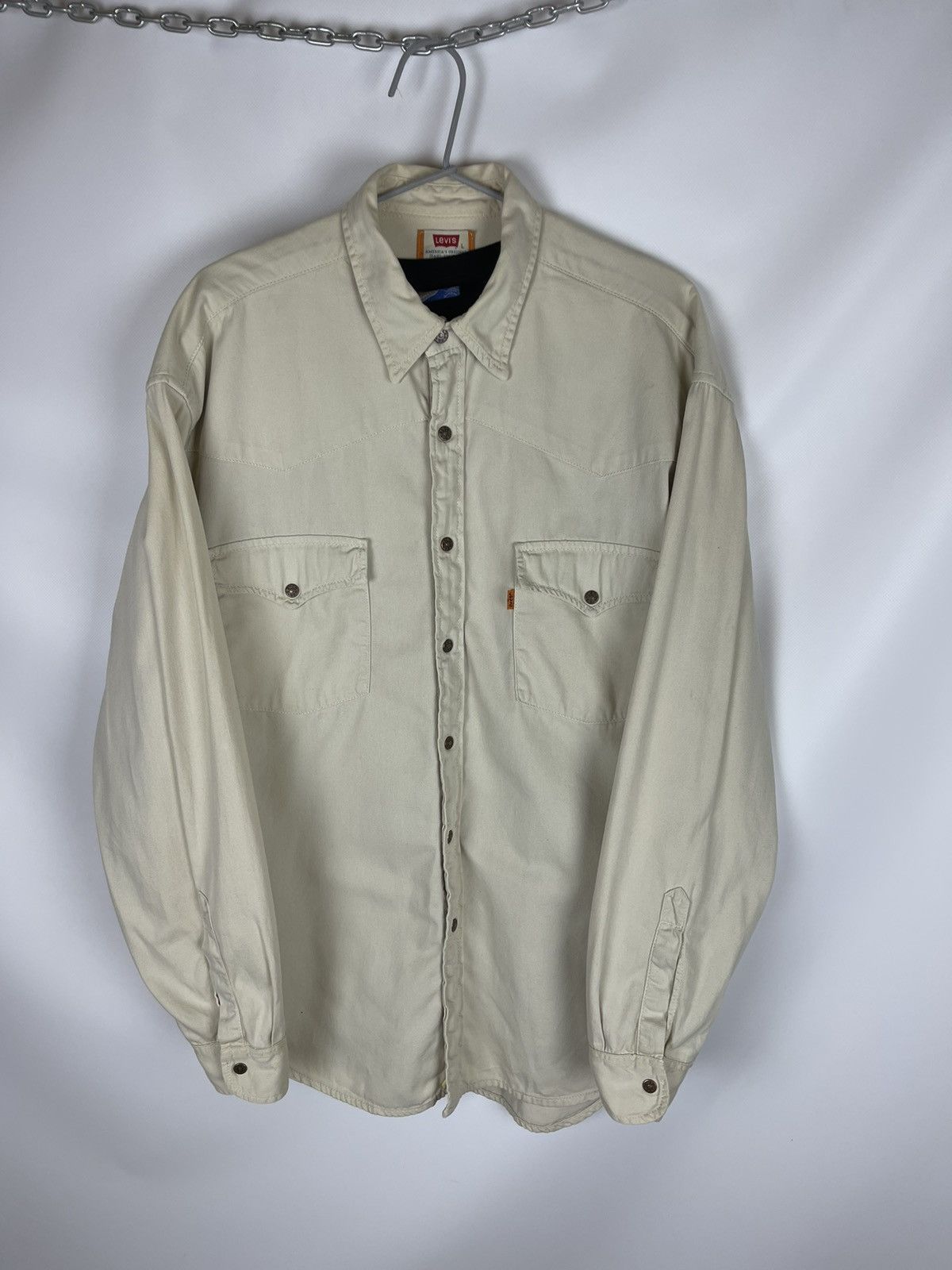 Levi's Levi’s vintage 90s beige long sleeve denim shirt button up Size US L / EU 52-54 / 3 - 9 Thumbnail