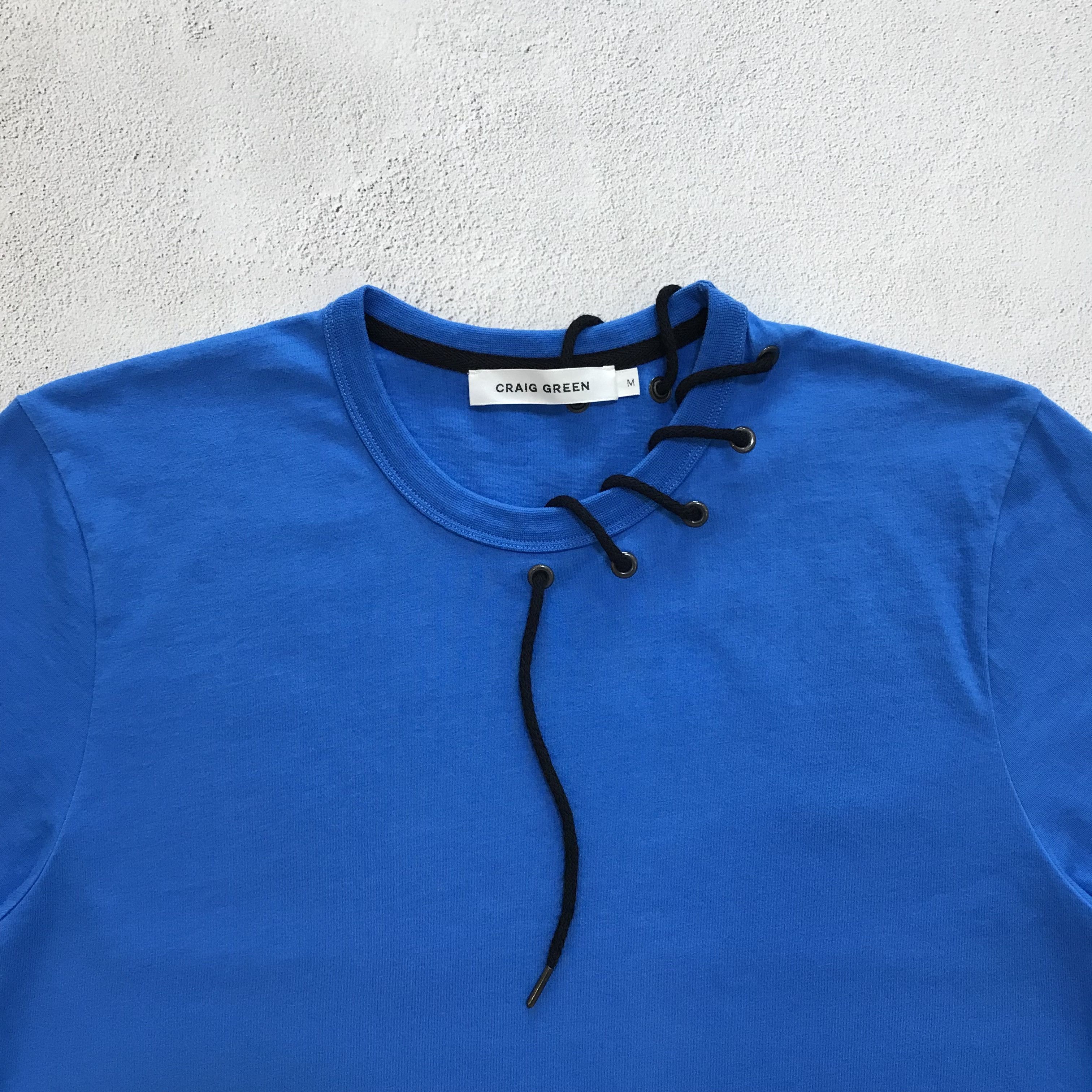 Craig Green CRAIG GREEN Laced Neck T-Shirt Tee Blue Size US M / EU 48-50 / 2 - 3 Thumbnail