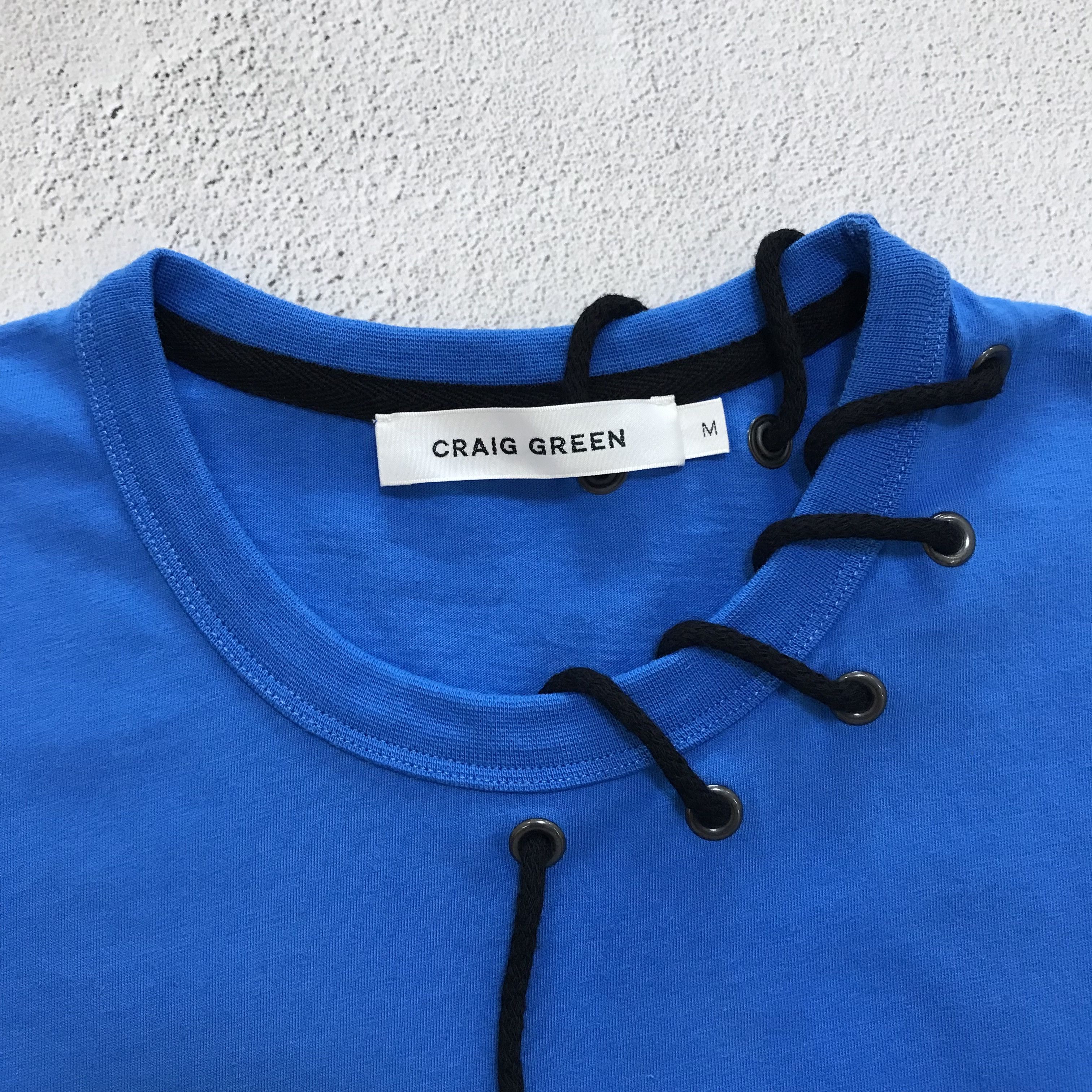 Craig Green CRAIG GREEN Laced Neck T-Shirt Tee Blue Size US M / EU 48-50 / 2 - 4 Thumbnail