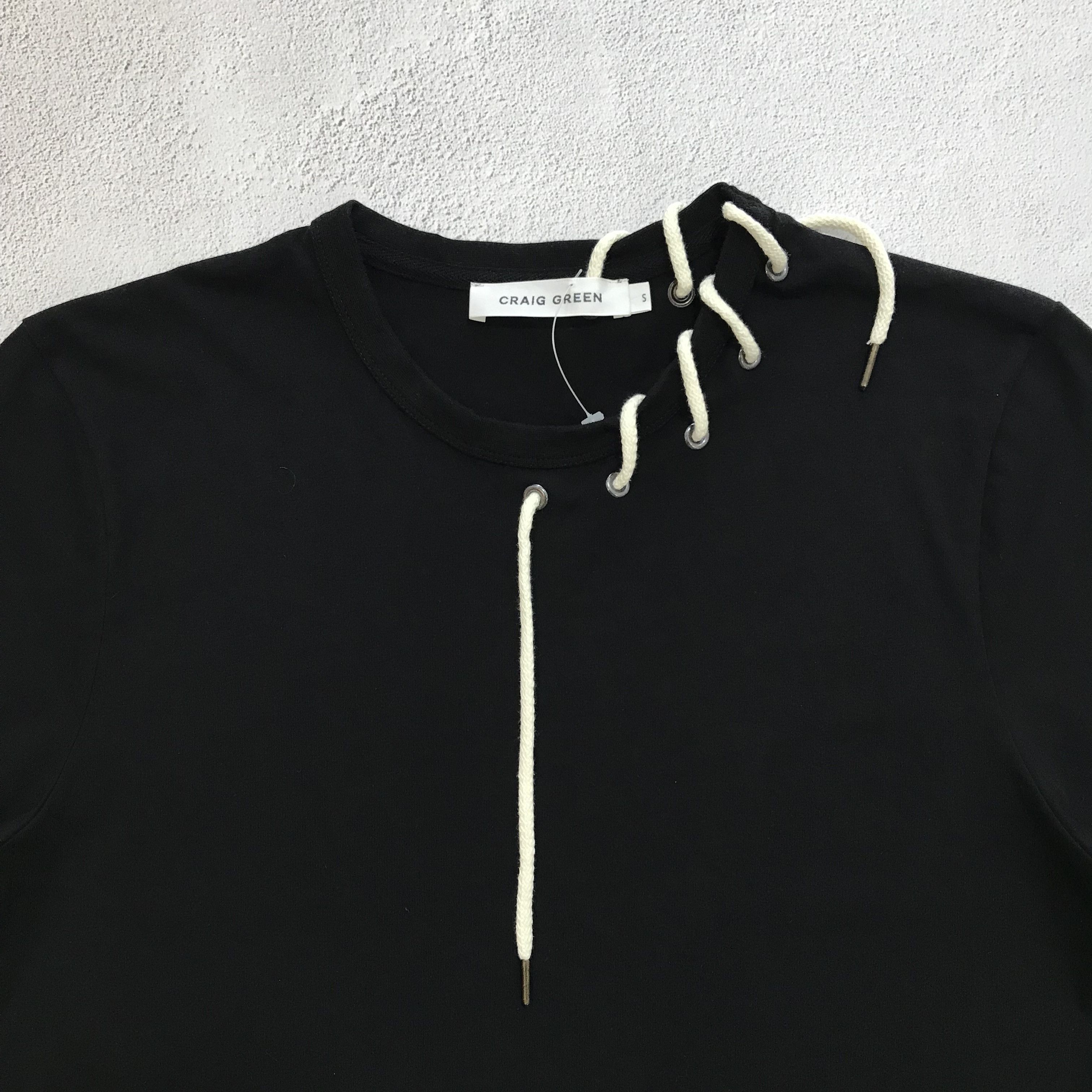 Craig Green CRAIG GREEN Laced White Neck T-Shirt Tee Black Size US S / EU 44-46 / 1 - 3 Thumbnail
