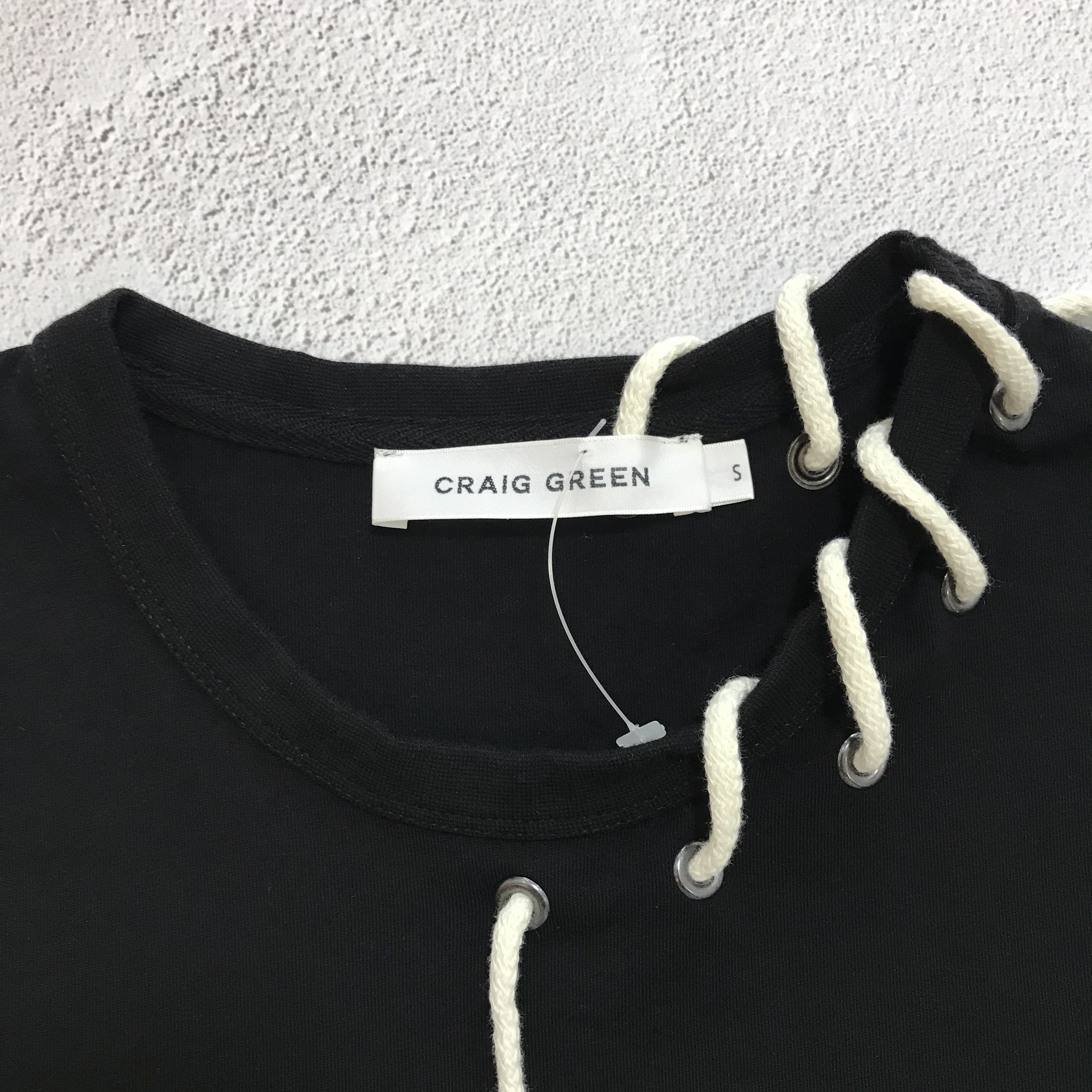 Craig Green CRAIG GREEN Laced White Neck T-Shirt Tee Black Size US S / EU 44-46 / 1 - 4 Thumbnail