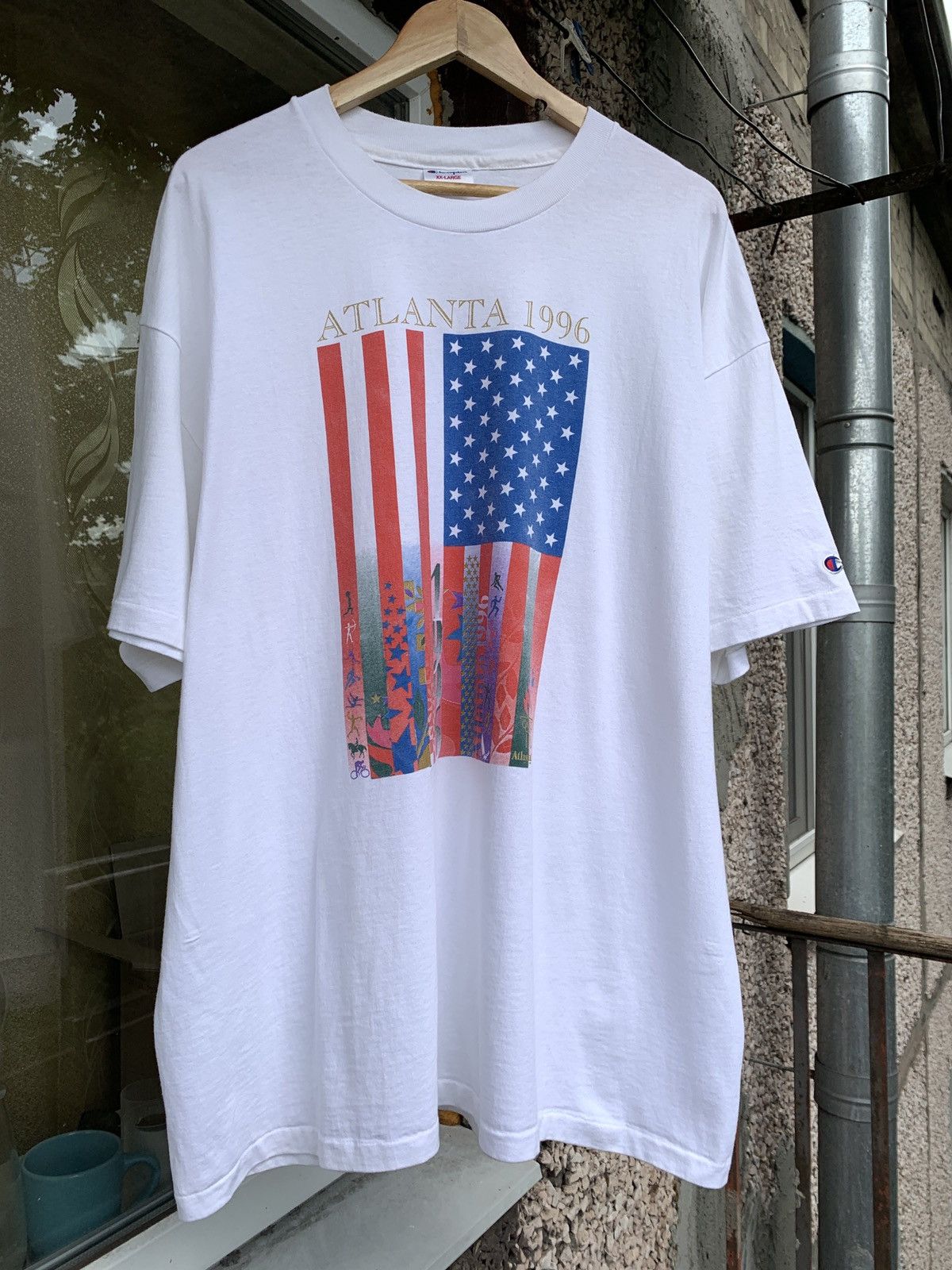 1996 Vintage Champion Atlanta Olympic Games White T-Shirt
