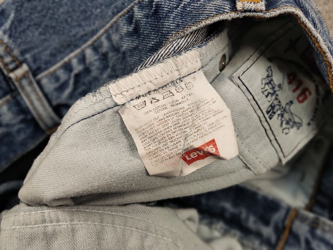Levi's Vintage 90s Levis 416 Orange Tab Distressed Denim Jeans Size US 32 / EU 48 - 21 Thumbnail