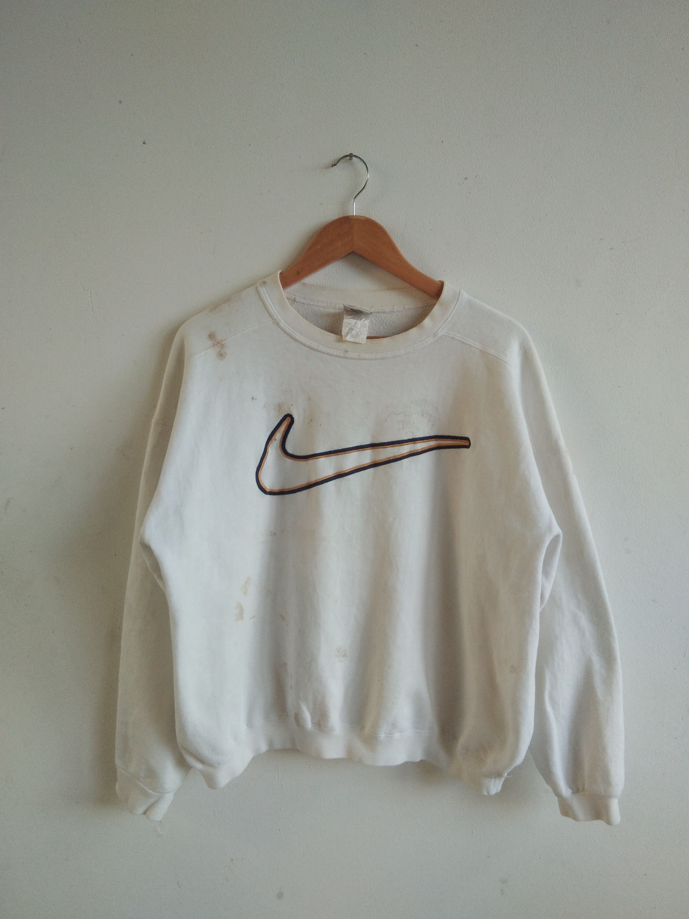 Vintage 90s Nike Big Logo Dirty Distressed Sweatshirt