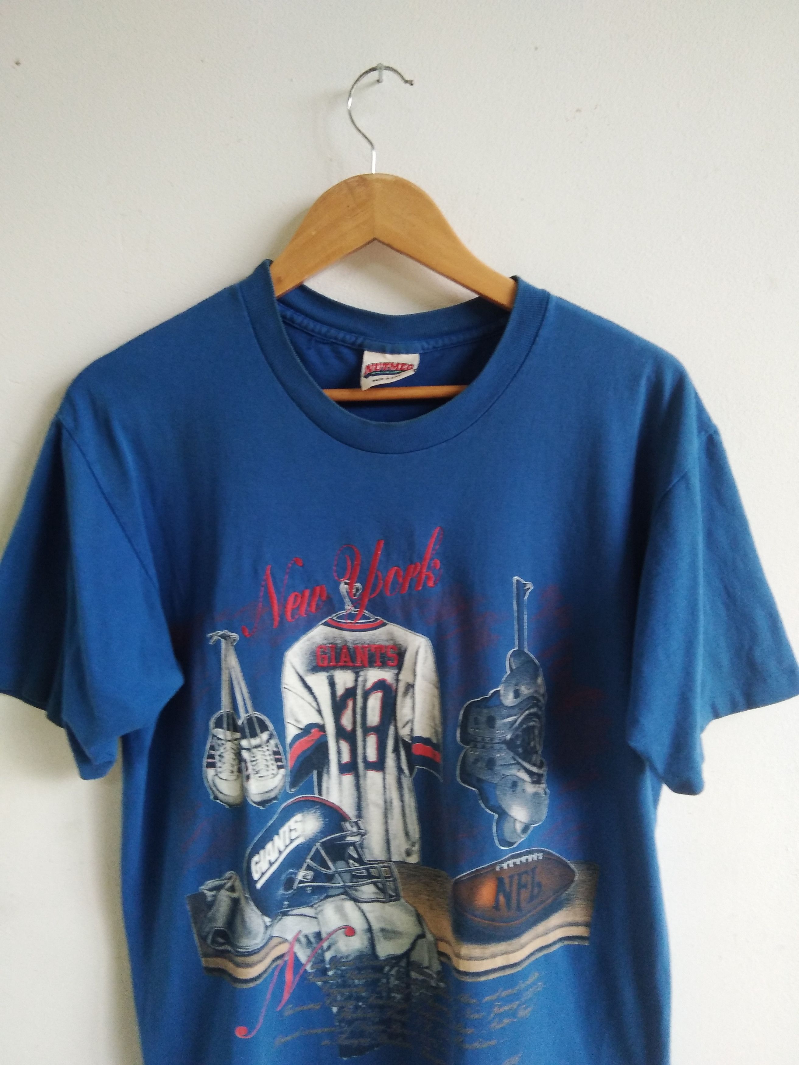 NFL × Nutmeg × Vintage Vintage New York Giants T Shirt 90s NFL Nutmeg Mills Size L Size US L / EU 52-54 / 3 - 2 Thumbnail