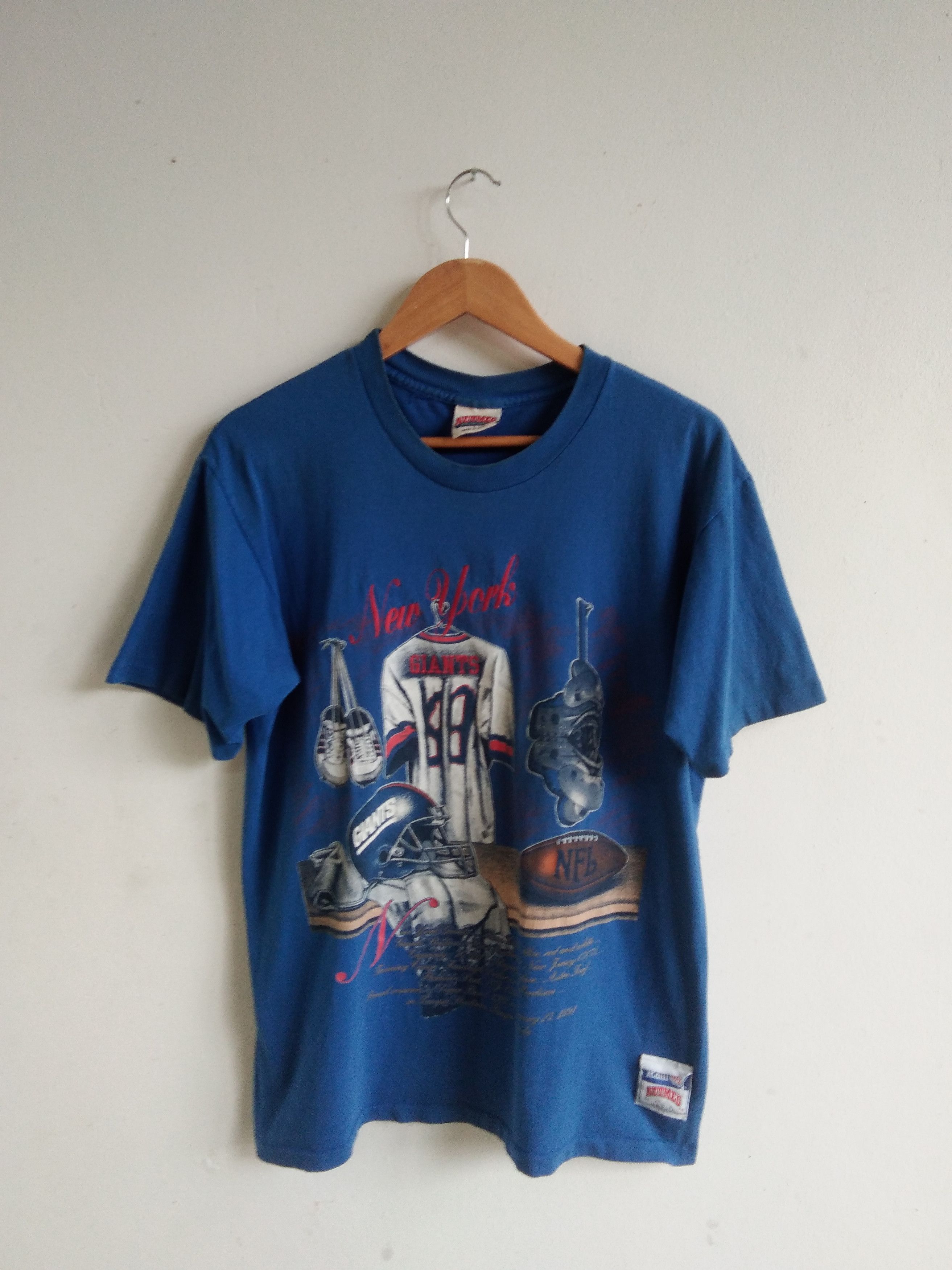 NFL × Nutmeg × Vintage Vintage New York Giants T Shirt 90s NFL Nutmeg Mills Size L Size US L / EU 52-54 / 3 - 1 Thumbnail