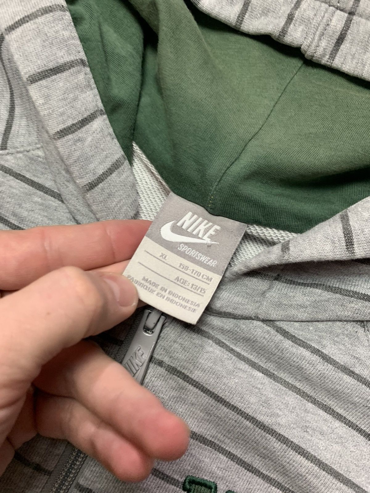 Nike × Vintage Vintage Nike zip hoodie size S striped logo Size US S / EU 44-46 / 1 - 4 Thumbnail