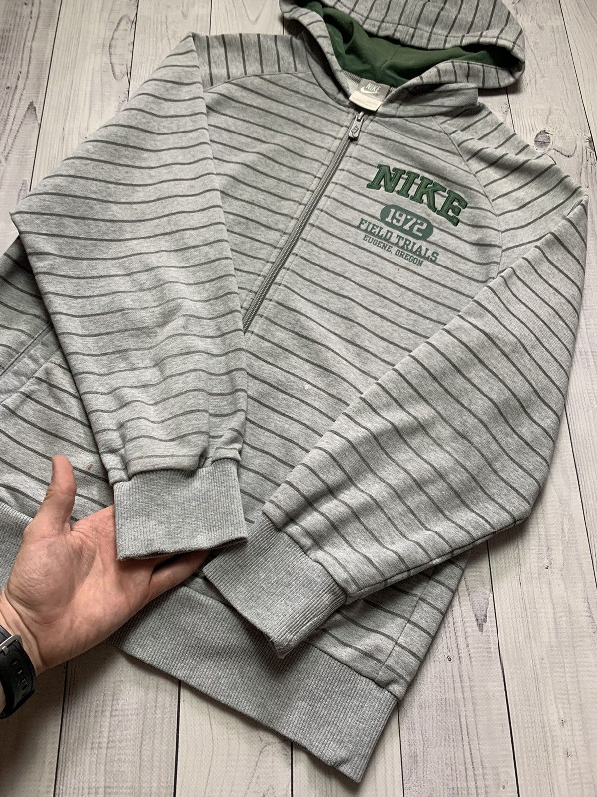 Nike × Vintage Vintage Nike zip hoodie size S striped logo Size US S / EU 44-46 / 1 - 9 Thumbnail