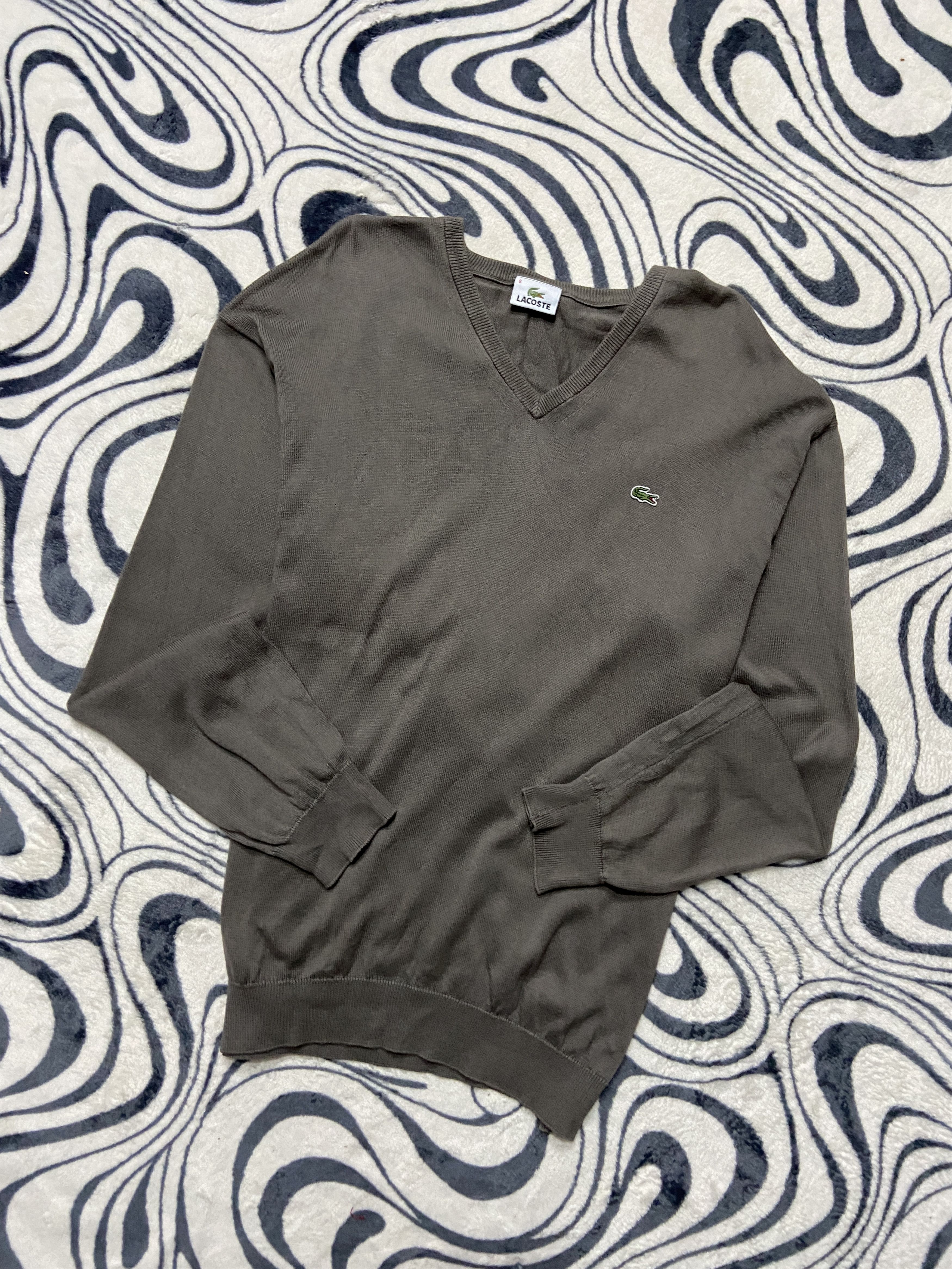 Lacoste Lacoste Vintage Mens V-neck Sweater Size US L / EU 52-54 / 3 - 1 Thumbnail