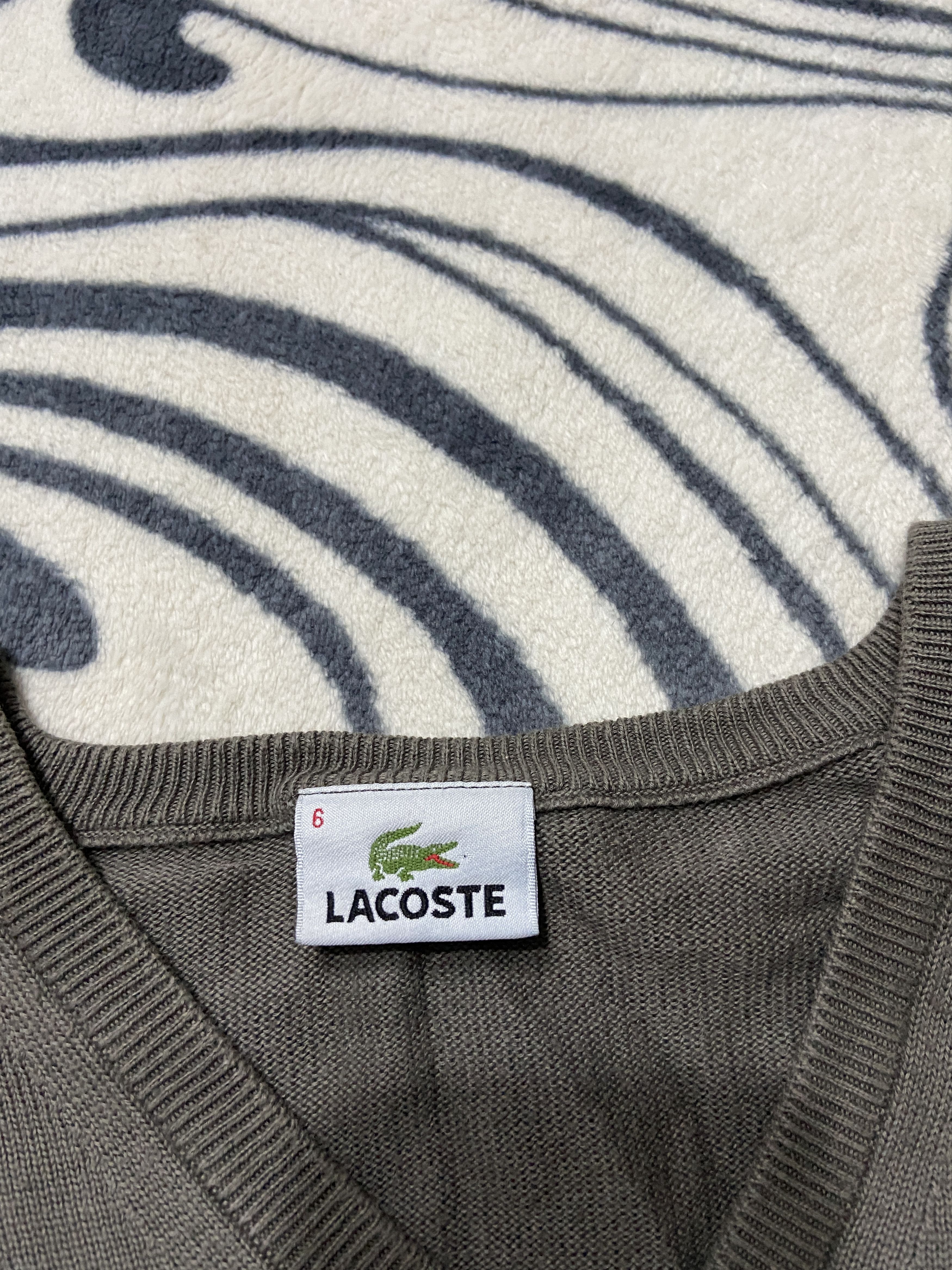 Lacoste Lacoste Vintage Mens V-neck Sweater Size US L / EU 52-54 / 3 - 4 Thumbnail