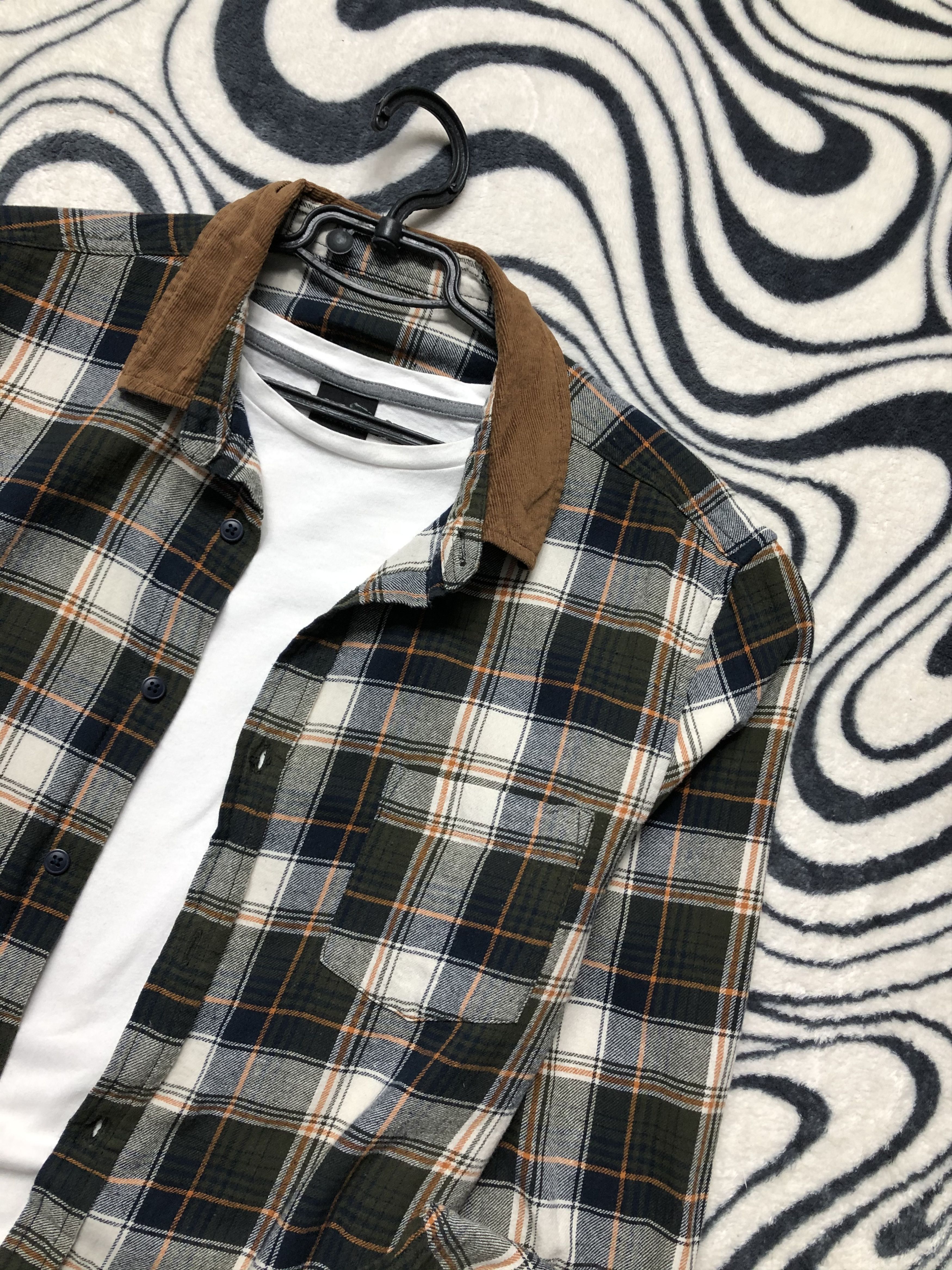 Flannel Mens Flannel Plaid Shirt Travis style Corduroy Collar Size US M / EU 48-50 / 2 - 2 Thumbnail
