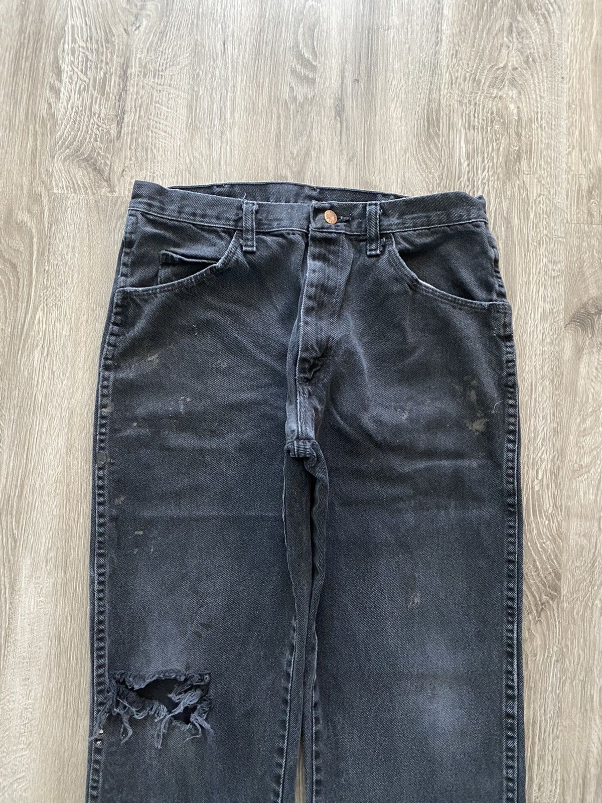 Wrangler 90s Vintage Rustler Faded Black Jeans Denim Levi’s 501 Style Size US 32 / EU 48 - 2 Thumbnail