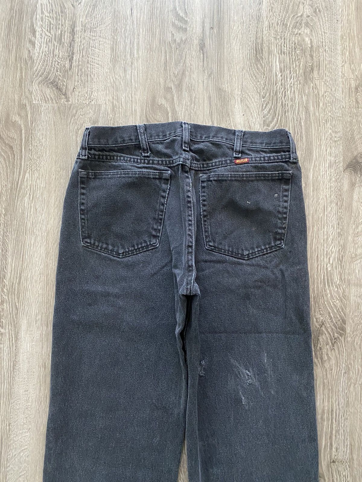 Wrangler 90s Vintage Rustler Faded Black Jeans Denim Levi’s 501 Style Size US 32 / EU 48 - 4 Thumbnail