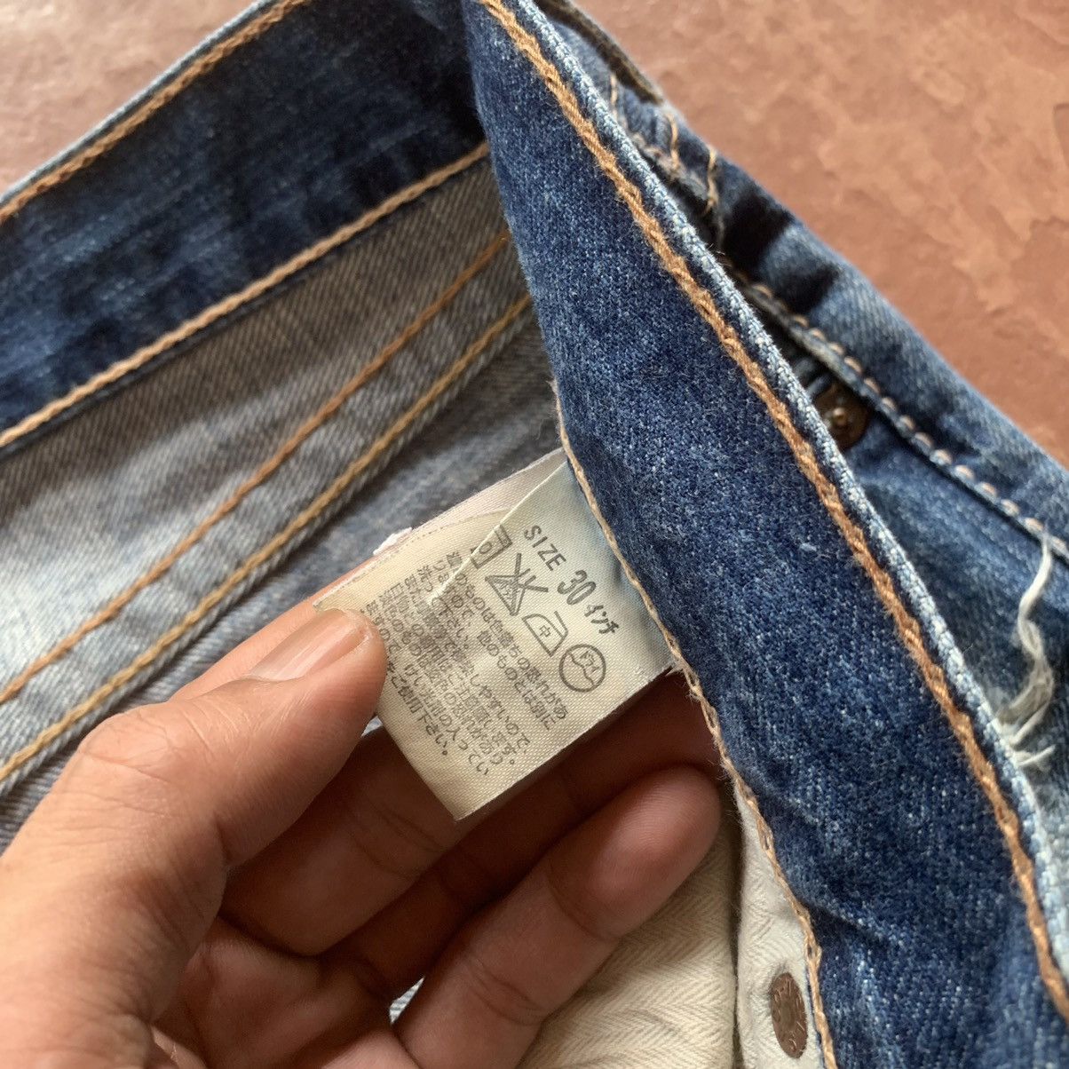 Levi's × Levi's Vintage Clothing LEVI’S S502 DISTRESSED DENIM LEVIS JEANS RIPPED TROUSERS Size US 29 - 8 Thumbnail