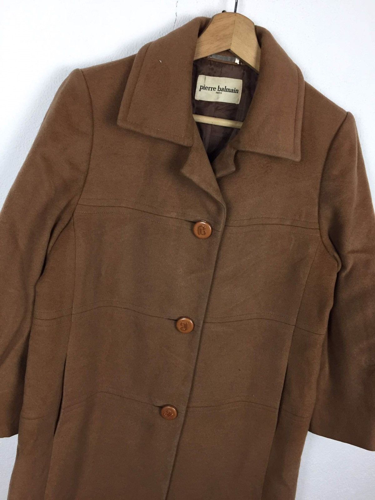 Pierre Balmain Vintage PIERRE BALMAIN Wool Trench Coat Size M / US 6-8 / IT 42-44 - 4 Thumbnail