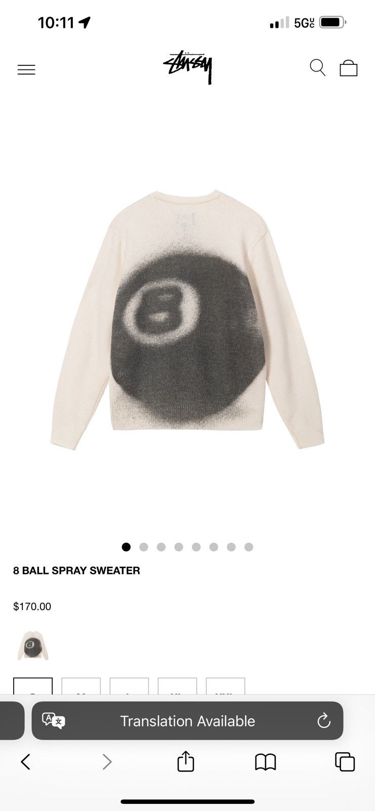 Stussy Stussy 8 Ball Spray Sweater | Grailed