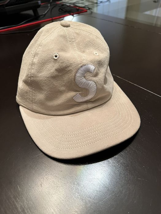 Supreme Supreme Suede S logo 6-panel hat CREAM | Grailed