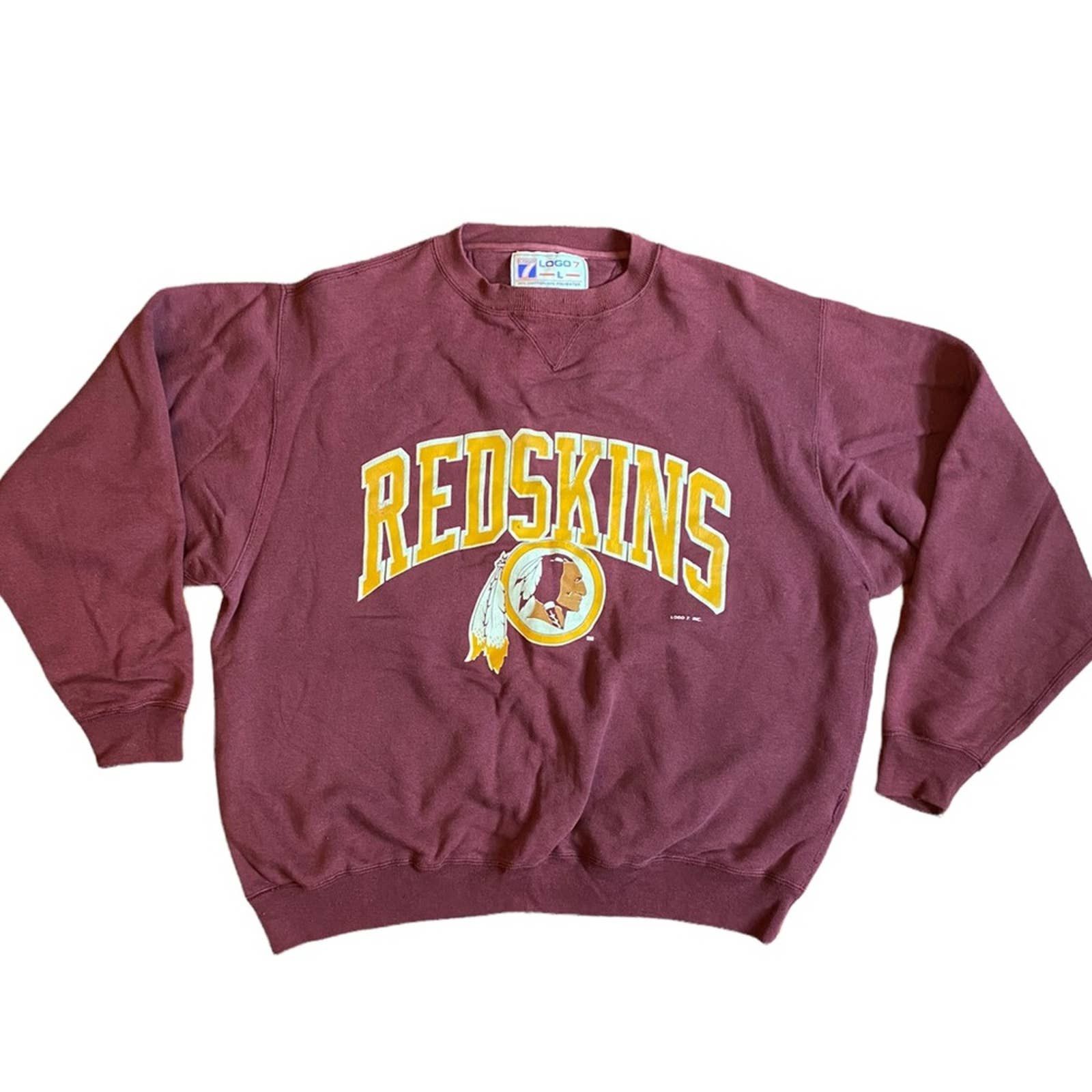 Vintage fashion Logo 7 Washington Redskins pullover sweatshirt size large