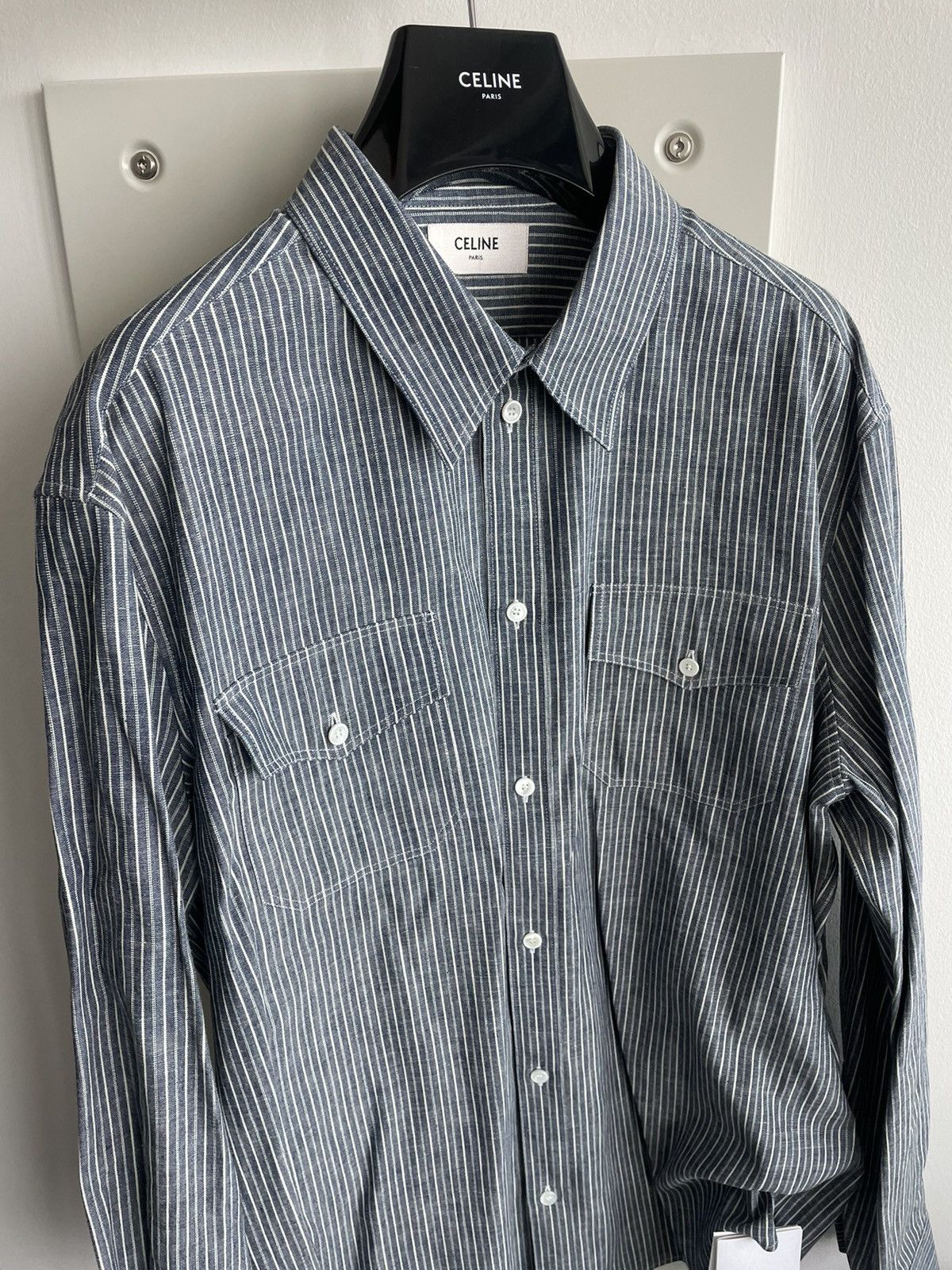Celine × Hedi Slimane Brand New Rare Runway Hedi Slimane Shirt Limited Edition Size US XL / EU 56 / 4 - 6 Thumbnail