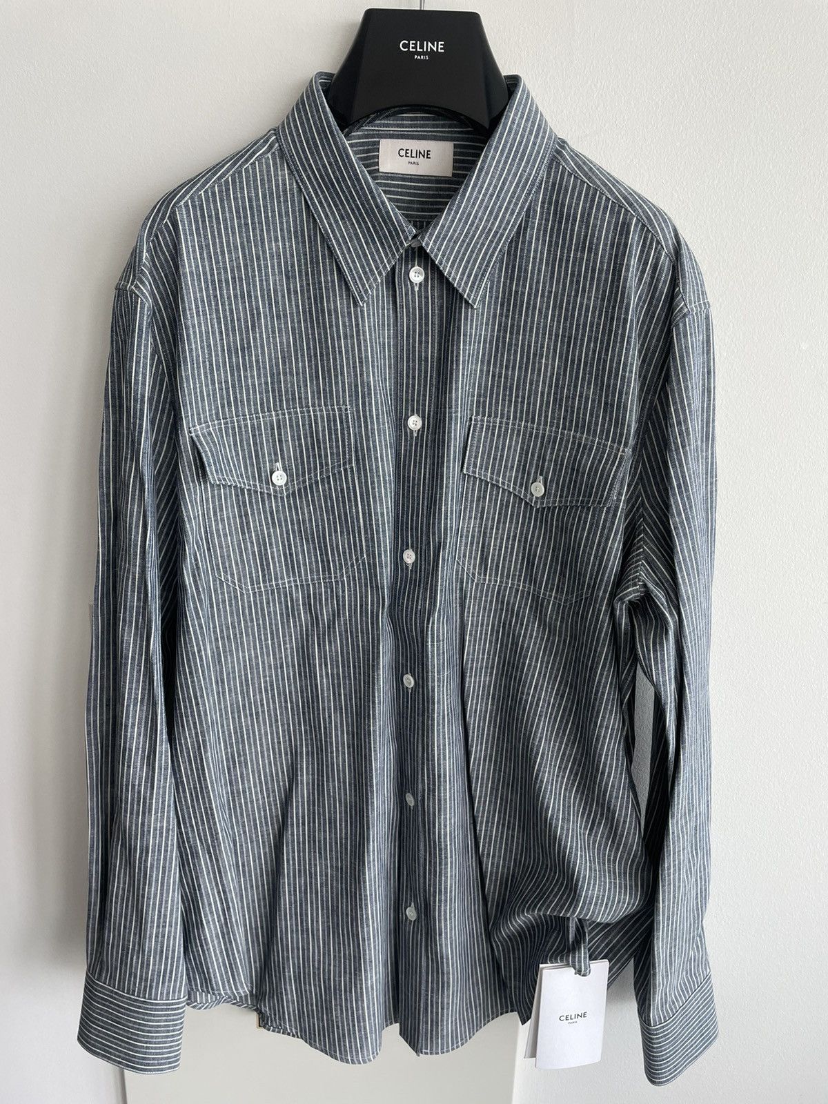 Celine × Hedi Slimane Brand New Rare Runway Hedi Slimane Shirt Limited Edition Size US XL / EU 56 / 4 - 15 Thumbnail