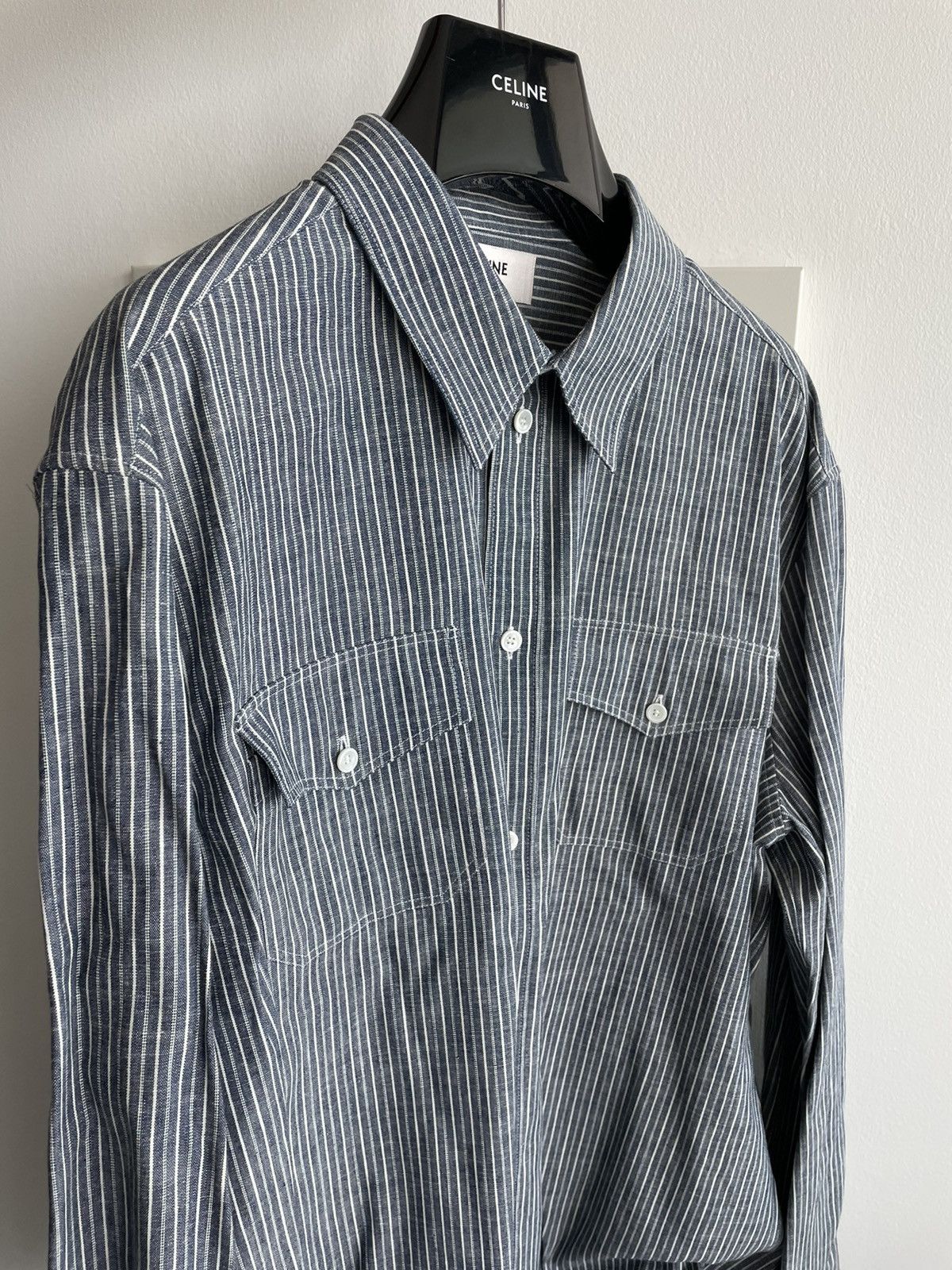 Celine × Hedi Slimane Brand New Rare Runway Hedi Slimane Shirt Limited Edition Size US XL / EU 56 / 4 - 19 Thumbnail