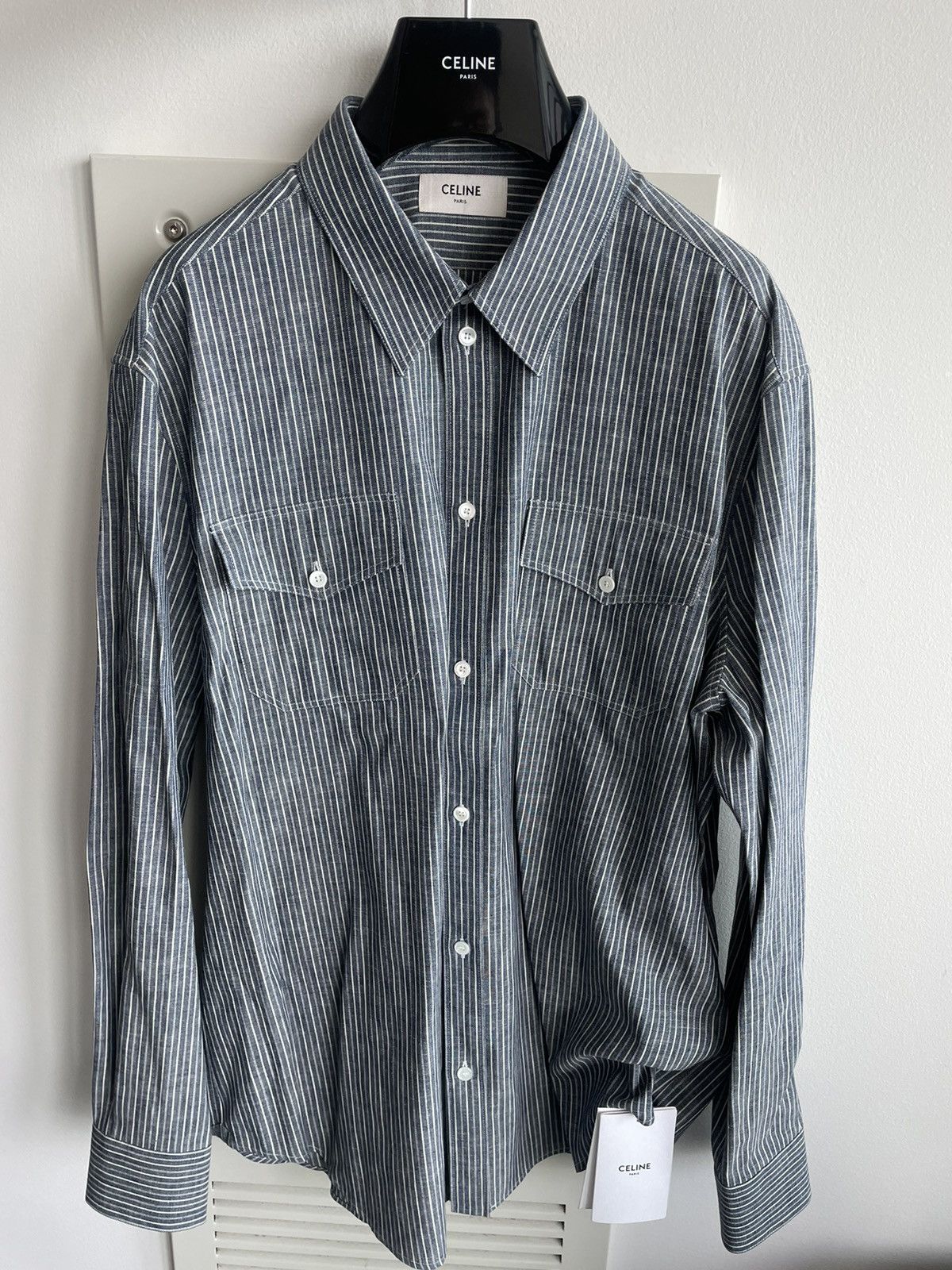 Celine × Hedi Slimane Brand New Rare Runway Hedi Slimane Shirt Limited Edition Size US XL / EU 56 / 4 - 17 Thumbnail