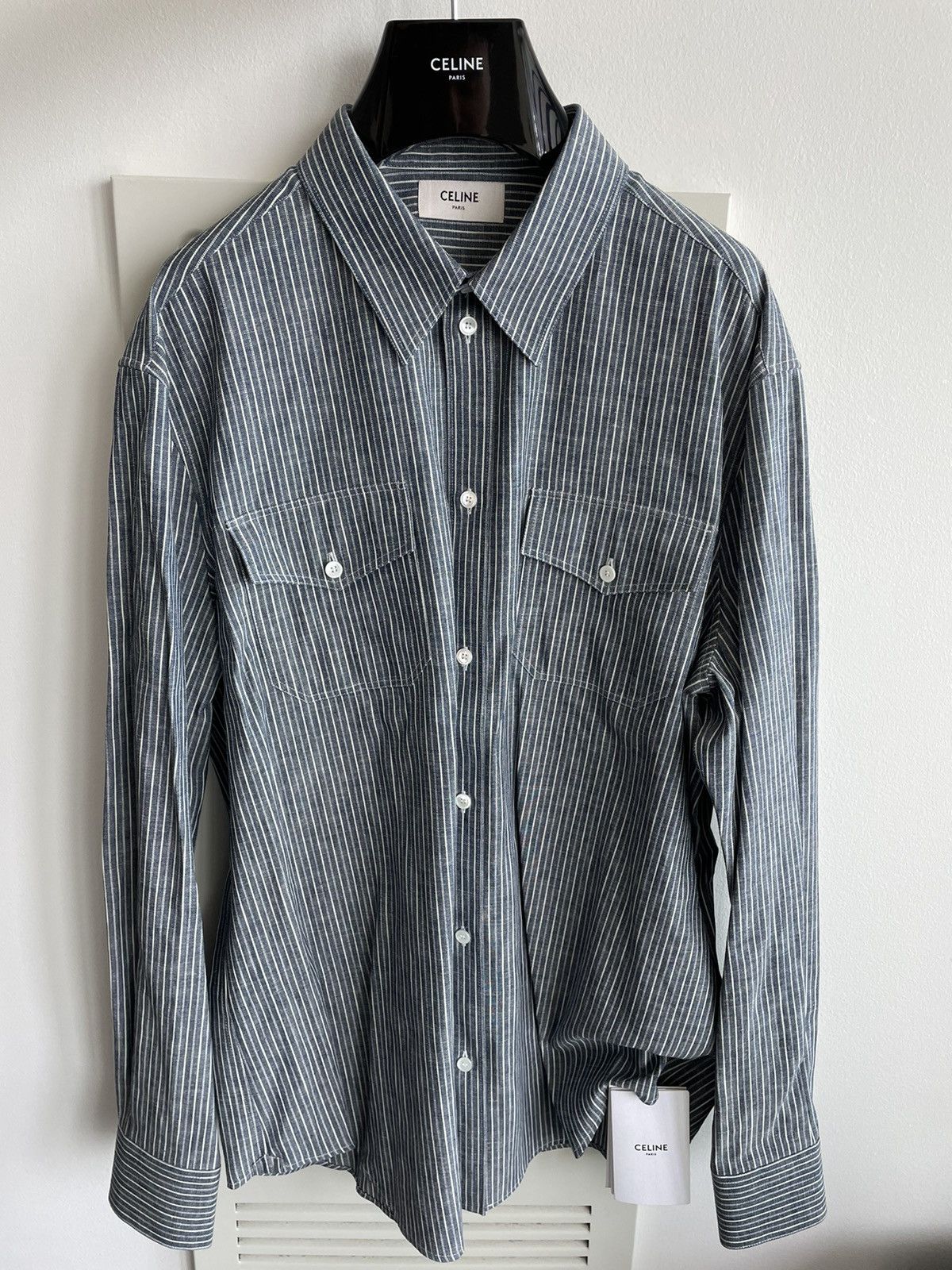 Celine × Hedi Slimane Brand New Rare Runway Hedi Slimane Shirt Limited Edition Size US XL / EU 56 / 4 - 3 Thumbnail