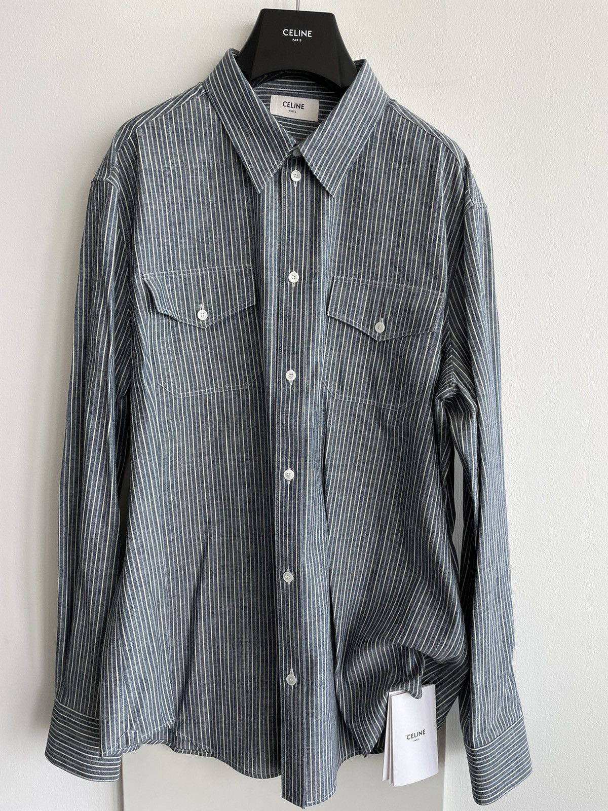 Celine × Hedi Slimane Brand New Rare Runway Hedi Slimane Shirt Limited Edition Size US XL / EU 56 / 4 - 5 Thumbnail