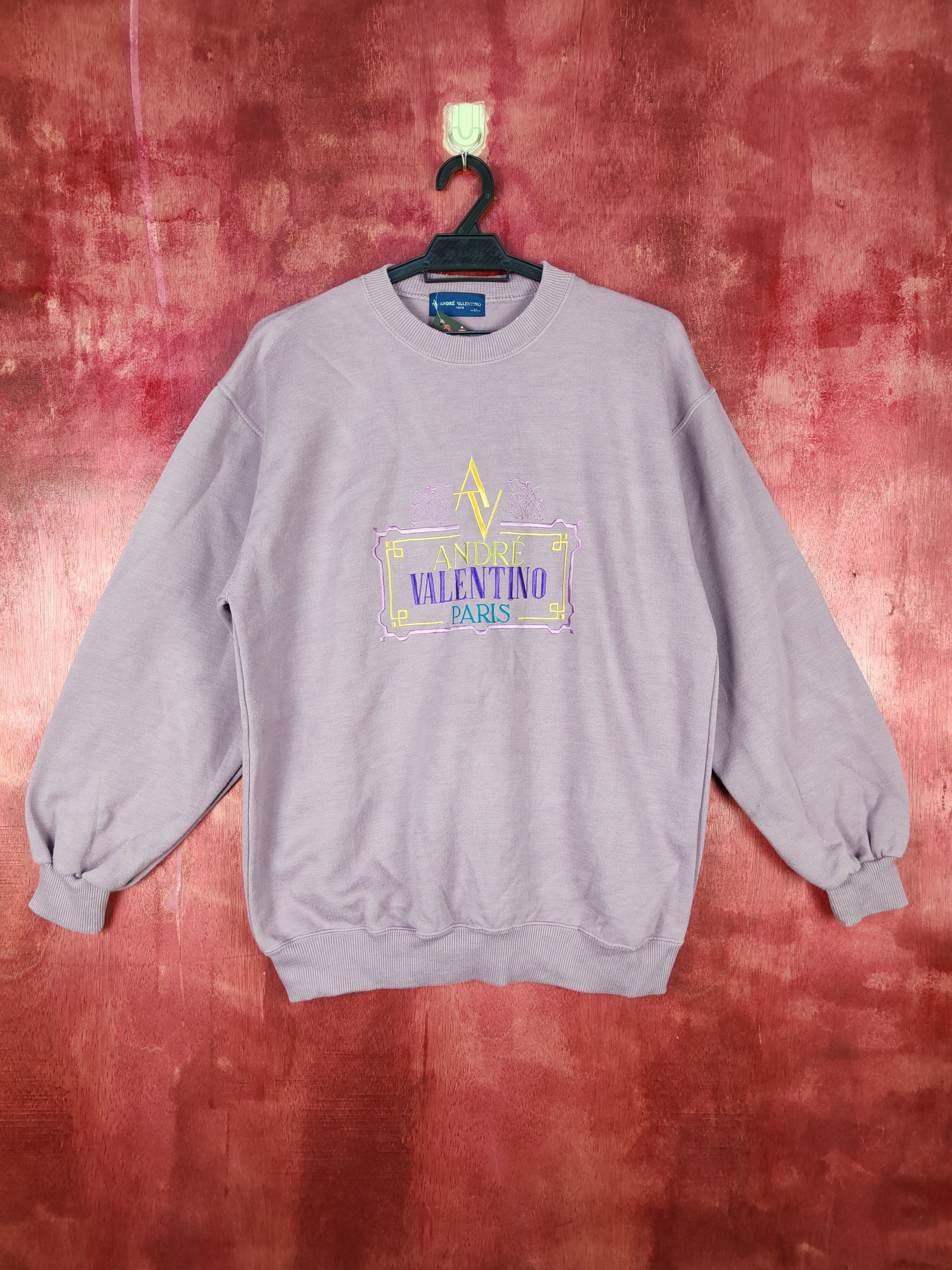 Japanese Brand × Vintage Andre Valentino Paris faded Purple Sweater #4949 Size US M / EU 48-50 / 2 - 1 Thumbnail