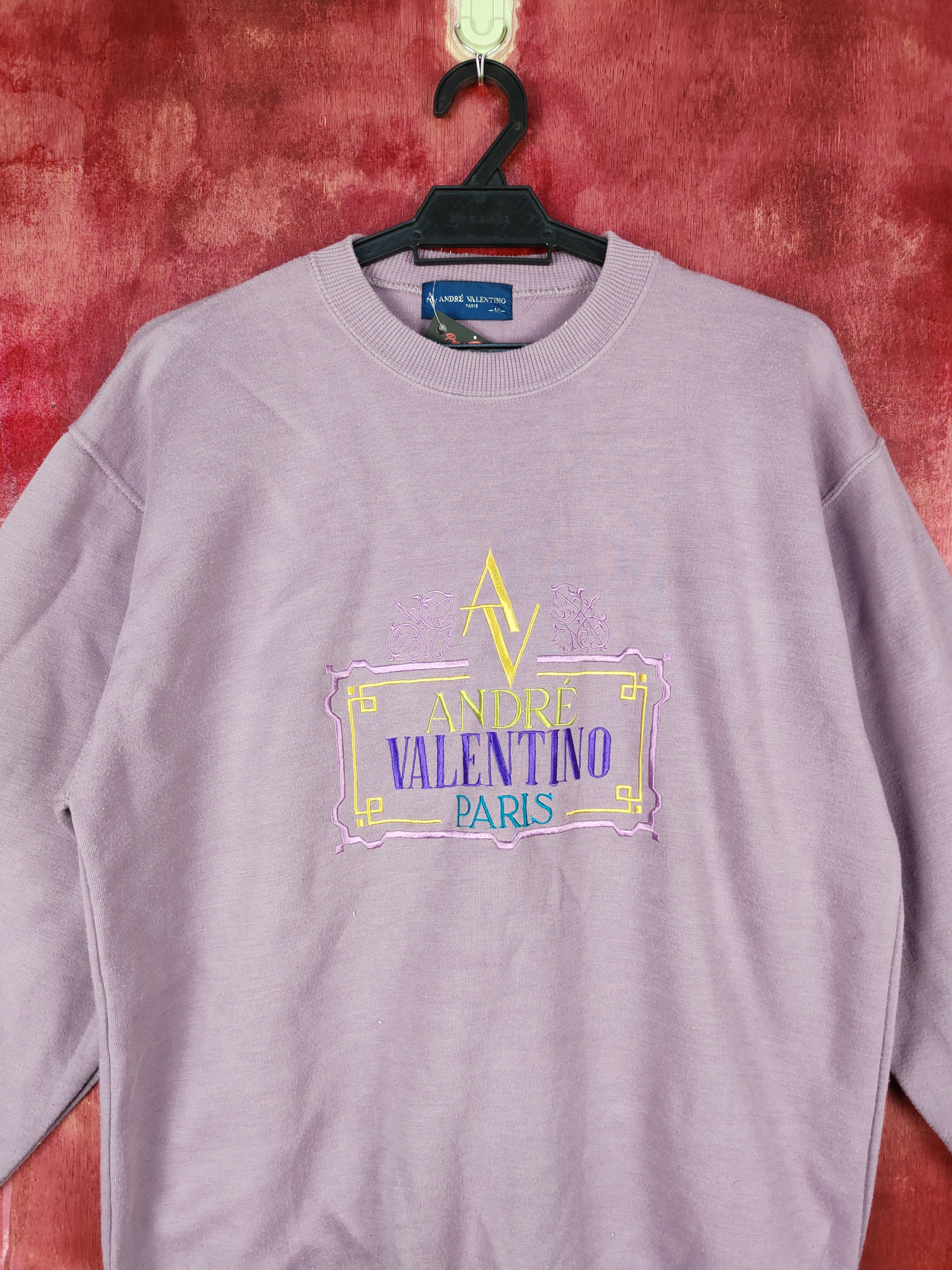 Japanese Brand × Vintage Andre Valentino Paris faded Purple Sweater #4949 Size US M / EU 48-50 / 2 - 2 Thumbnail