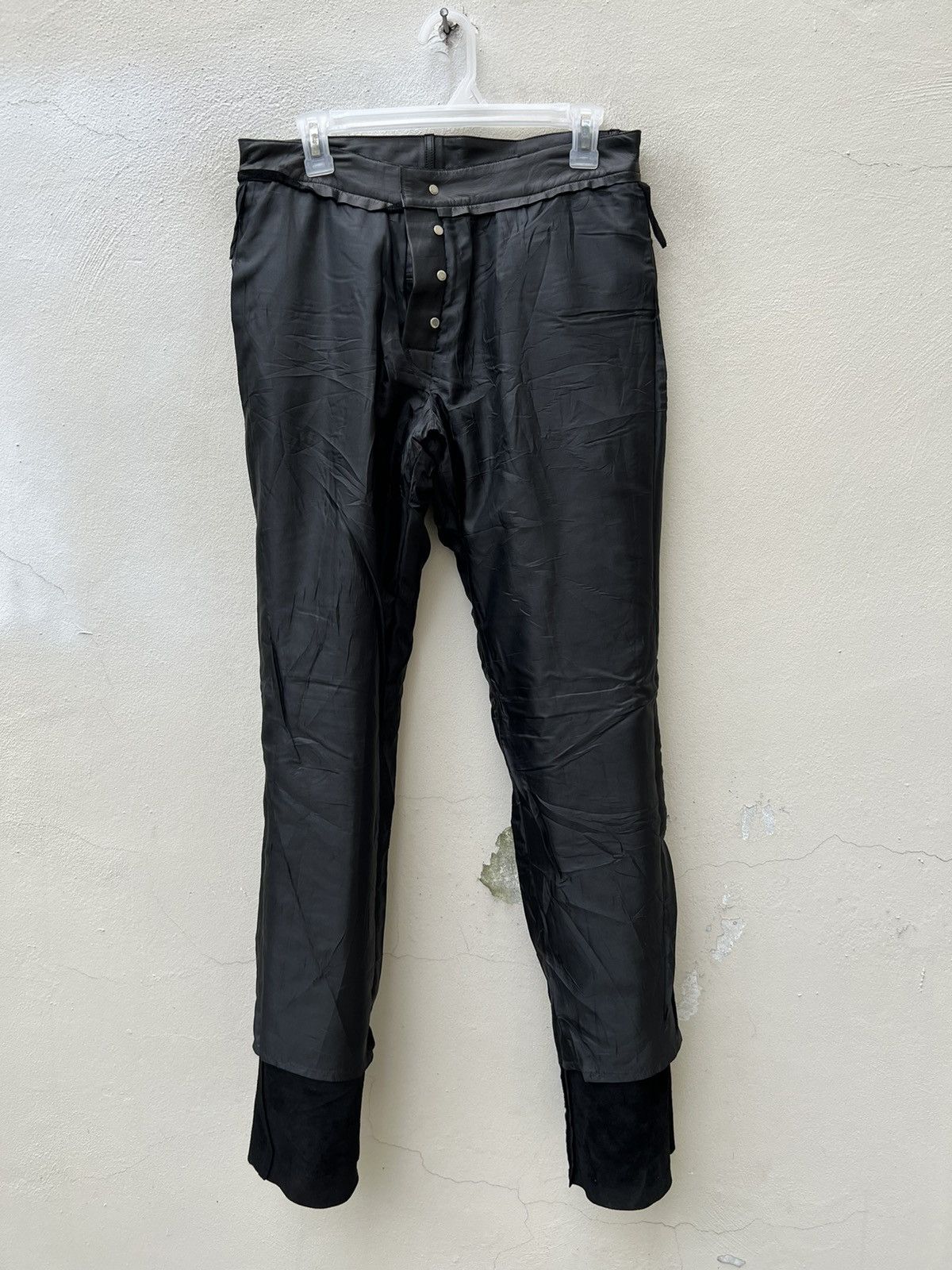 Vintage × agnes b. Vintage Agnes B. Homme Paris Cowhide Black Leather Pant Size US 30 / EU 46 - 17 Thumbnail