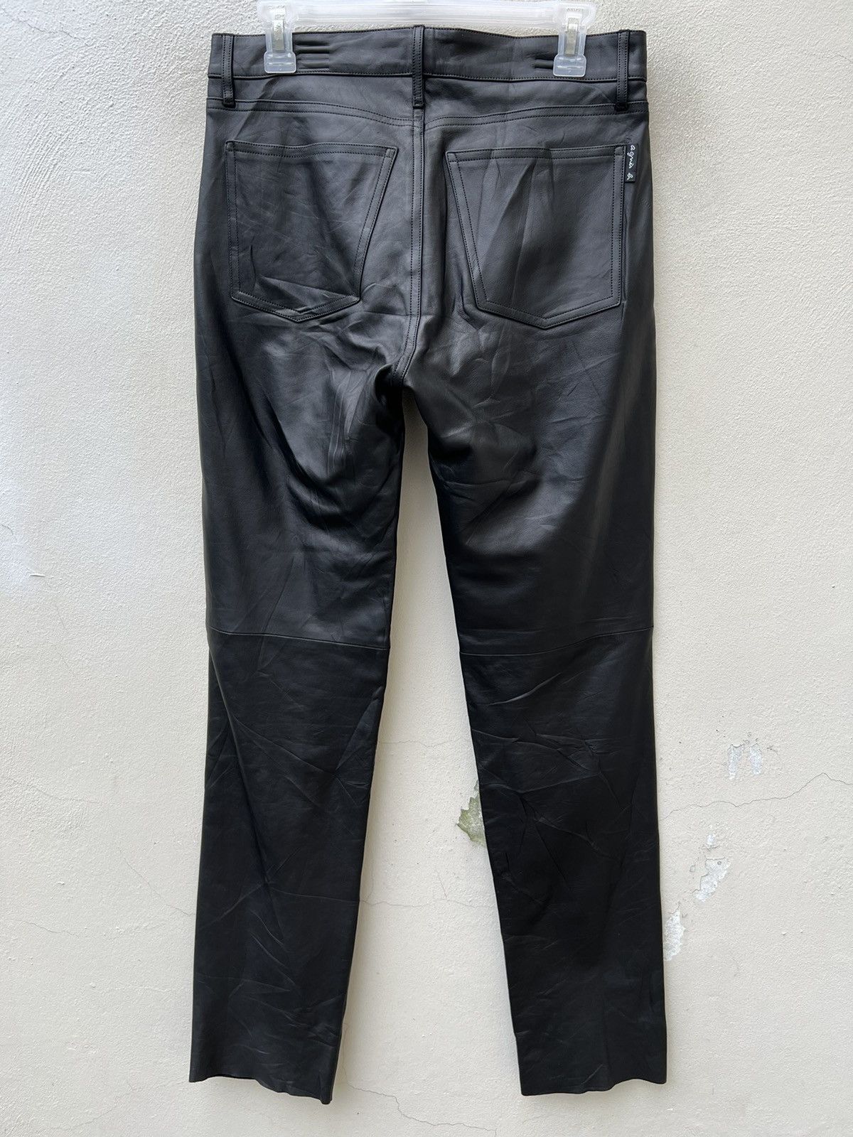 Vintage × agnes b. Vintage Agnes B. Homme Paris Cowhide Black Leather Pant Size US 30 / EU 46 - 13 Thumbnail