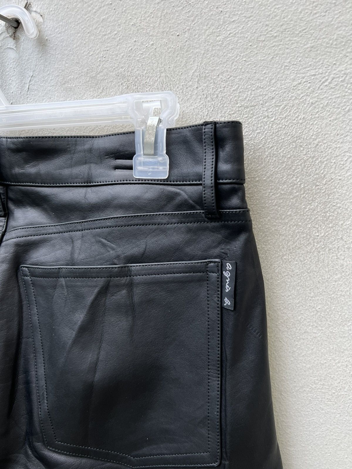 Vintage × agnes b. Vintage Agnes B. Homme Paris Cowhide Black Leather Pant Size US 30 / EU 46 - 15 Thumbnail